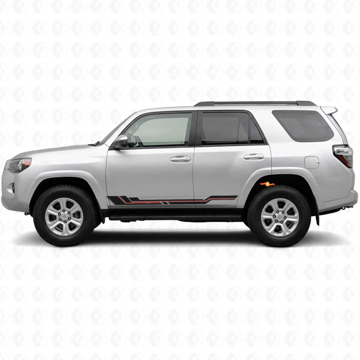 Gebogene Streifen Rocker Panel Vinyl-Aufkleber für Toyota 4Runner 2009-2024
