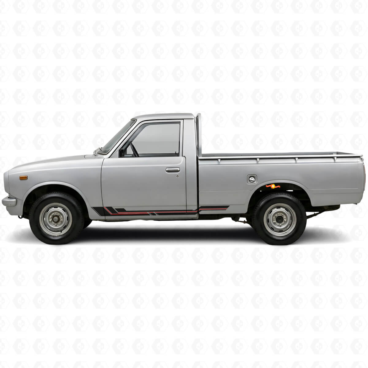 Gebogene Streifen Schweller-Vinylaufkleber für Toyota Hilux 1968-1972