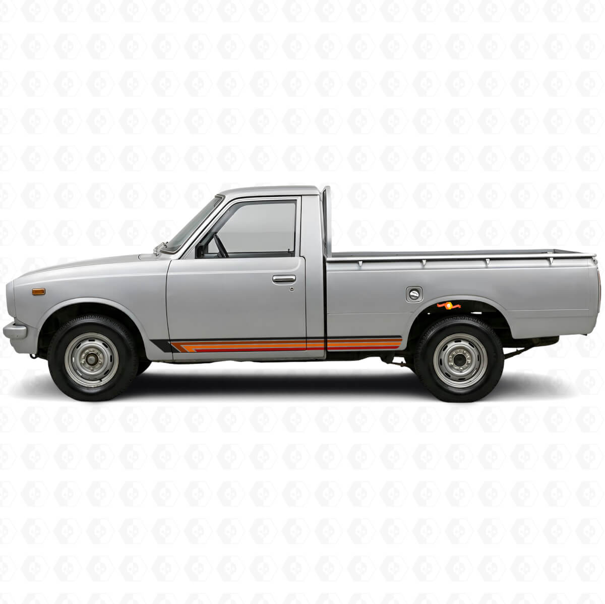 Vintage gerade Streifen Seiten-Vinylaufkleber für Toyota Hilux 1968-1972