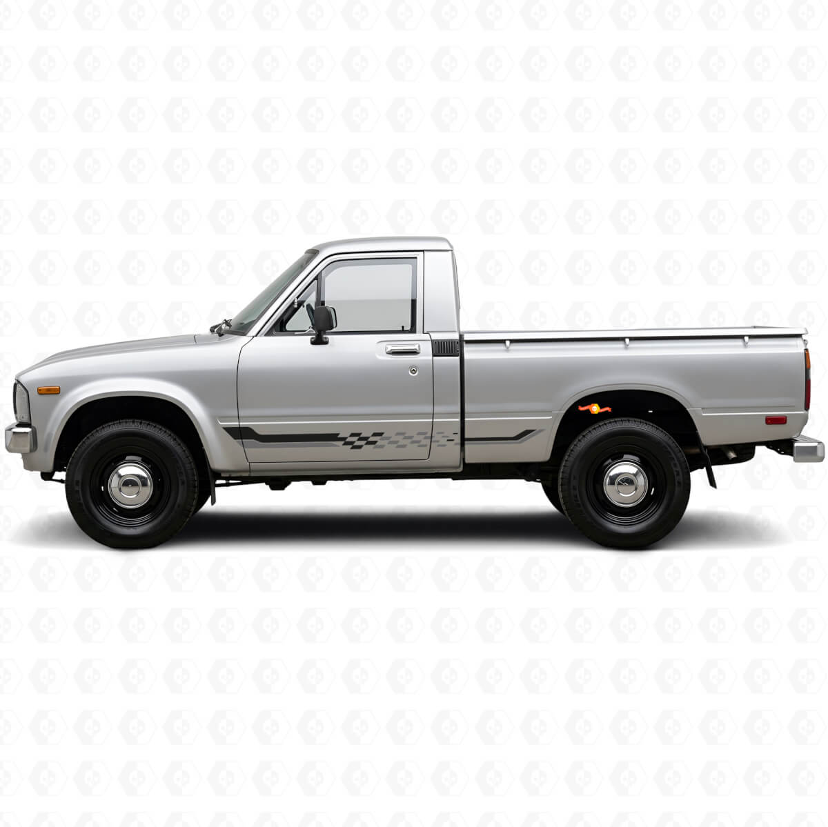 Schachbrettflaggen-Seitenstreifen Vinyl-Aufkleber für Toyota Hilux 1978-1983