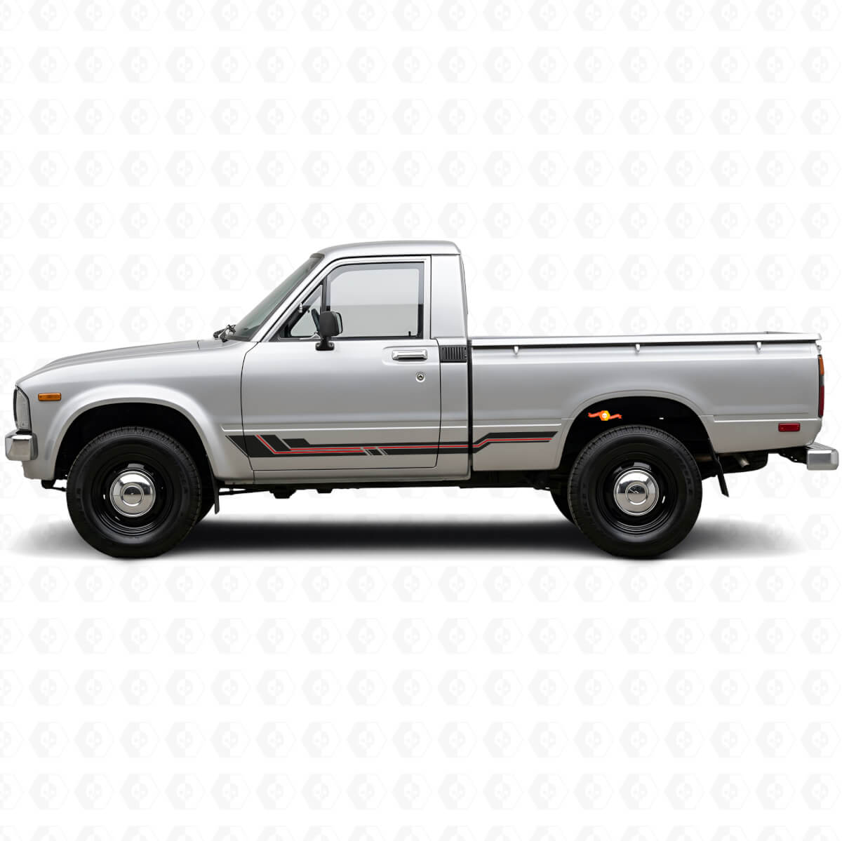 Gebogene Streifen Schweller Vinylaufkleber für Toyota Hilux 1978-1983