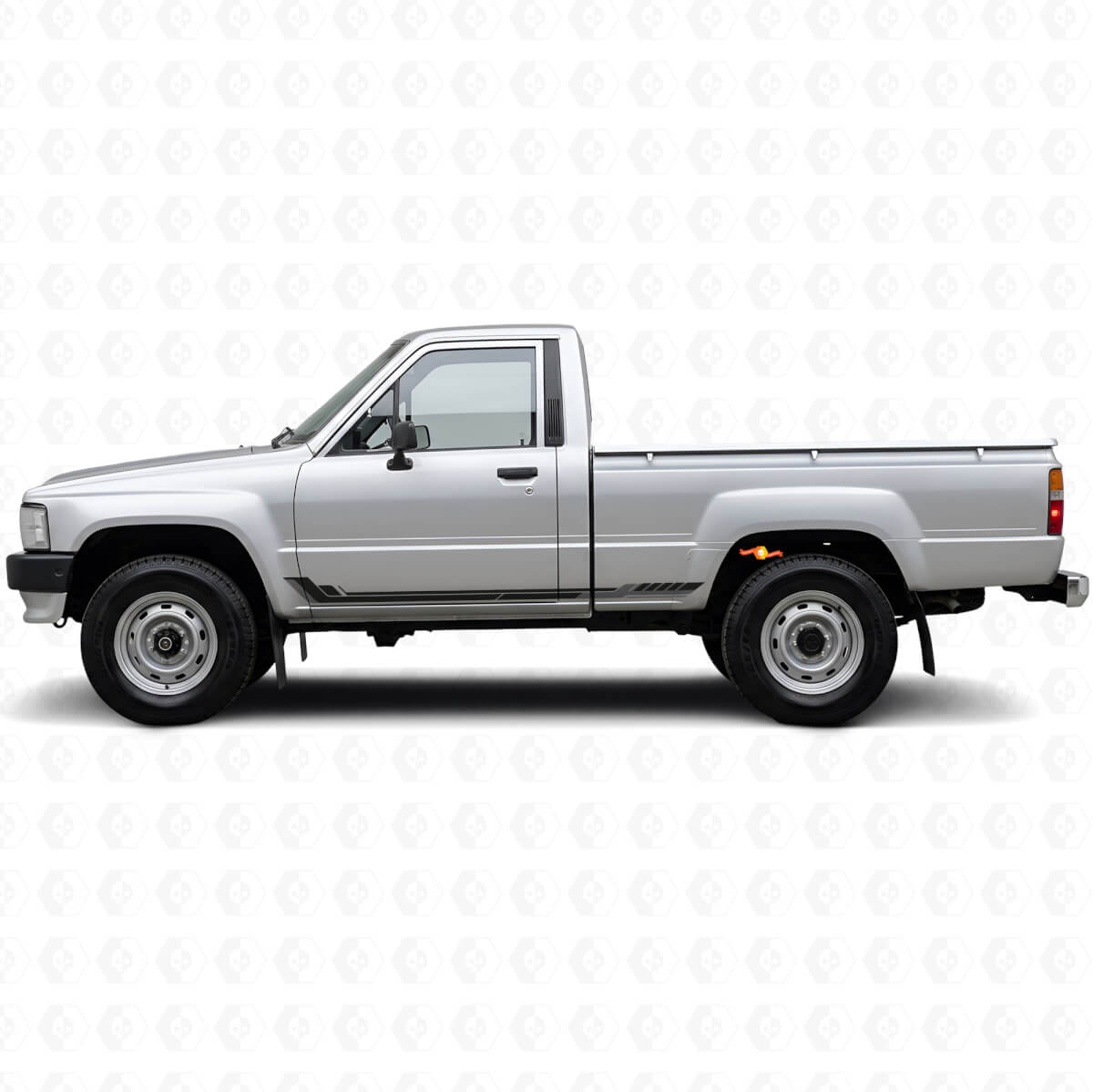 Racing-Stil Seitliche Streifen Vinyl-Aufkleber für Toyota Hilux 1983-1988