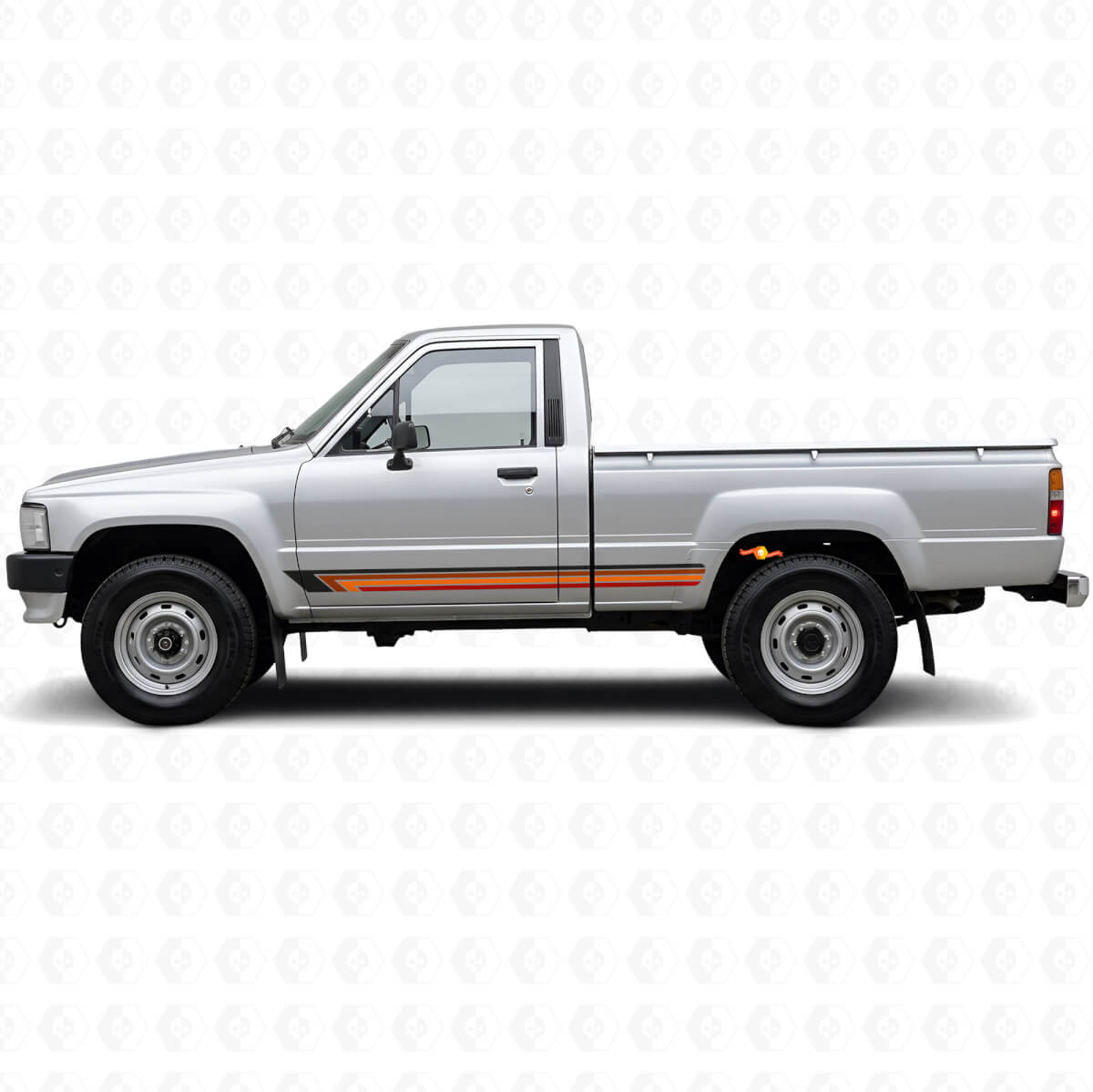 Vintage Gerade Streifen Seiten Vinyl Aufkleber für Toyota Hilux 1983-1988