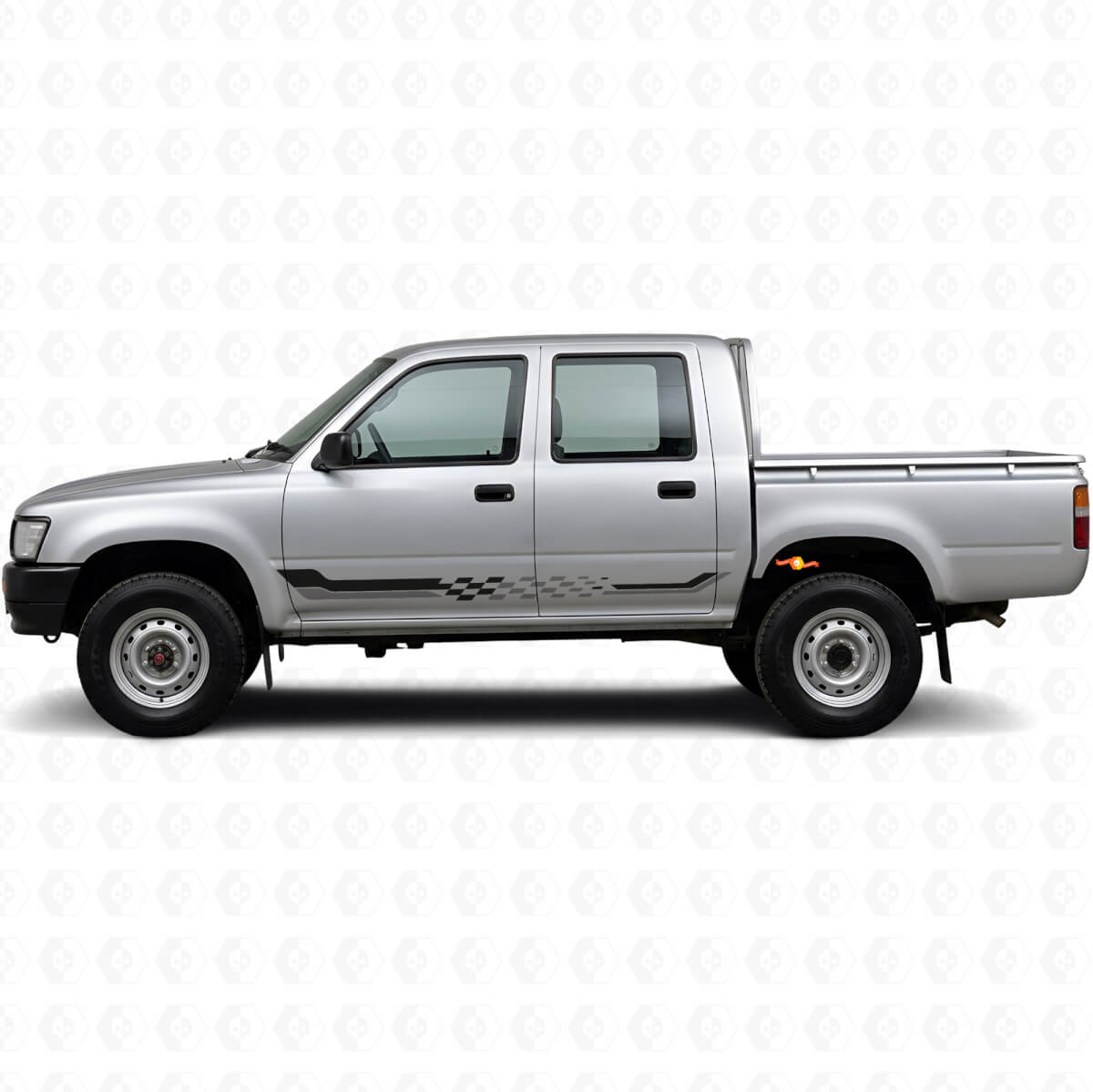 Vinyl-Aufkleber mit Karomuster Seitenstreifen für Toyota Hilux 1988-1997