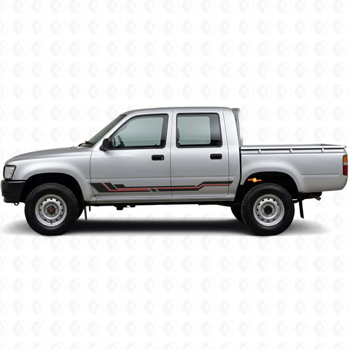 Gebogene Streifen Schweller Vinyl-Aufkleber für Toyota Hilux 1988-1997