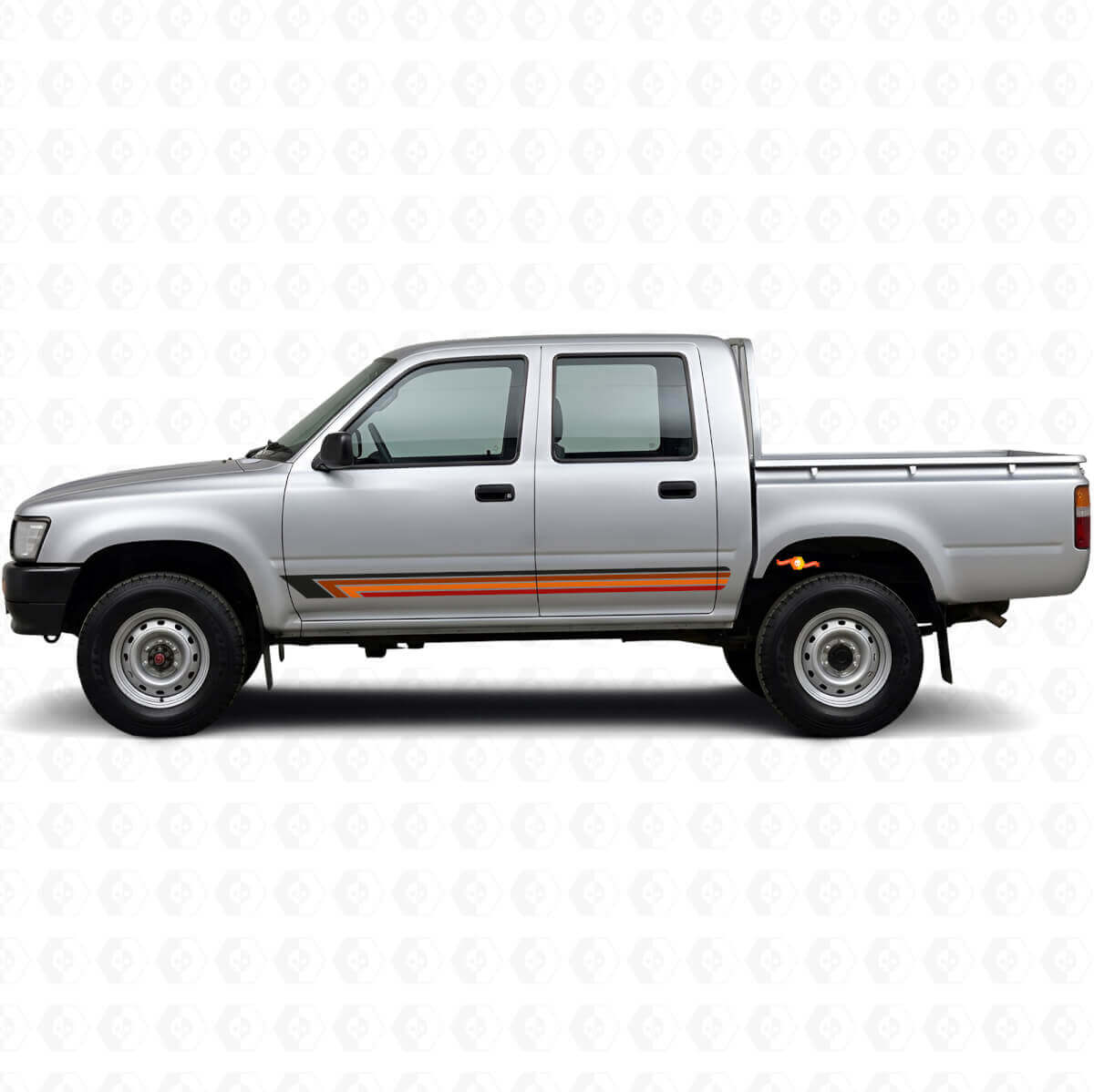 Vintage gerade Streifen Seiten-Vinylaufkleber für Toyota Hilux 1988-1997