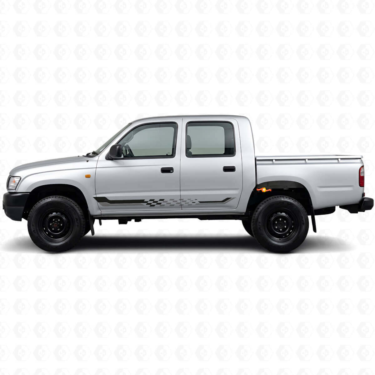 Schachbrett-Flaggen Seitenstreifen Vinylaufkleber für Toyota Hilux 1997-2004