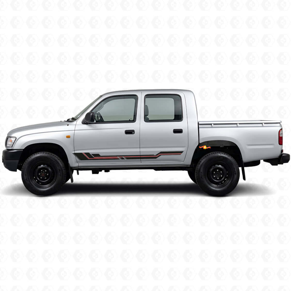 Gebogene Streifen Schweller-Vinylaufkleber für Toyota Hilux 1997-2004
