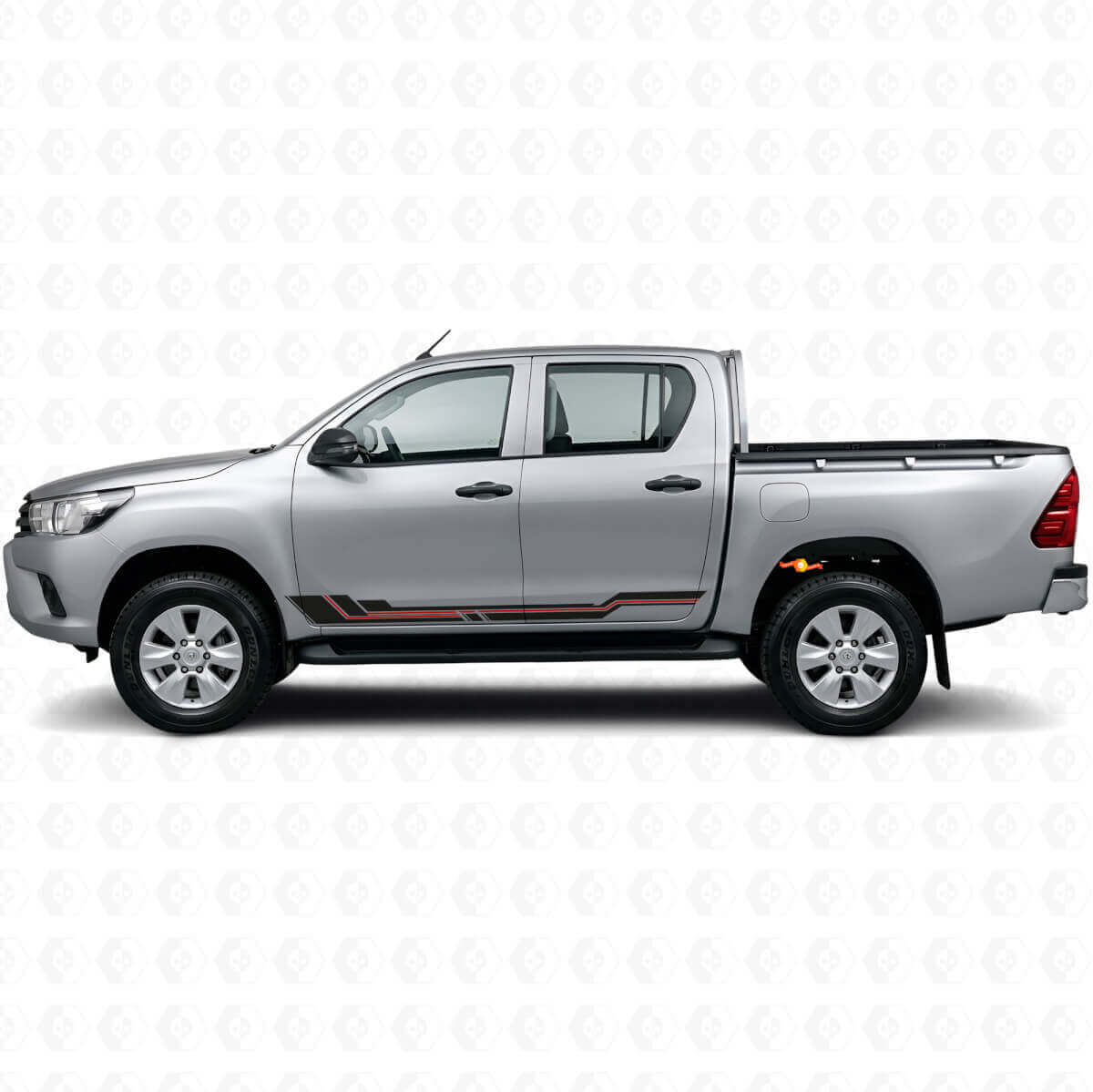 Gebogene Streifen Schweller-Vinylaufkleber für Toyota Hilux 2015+