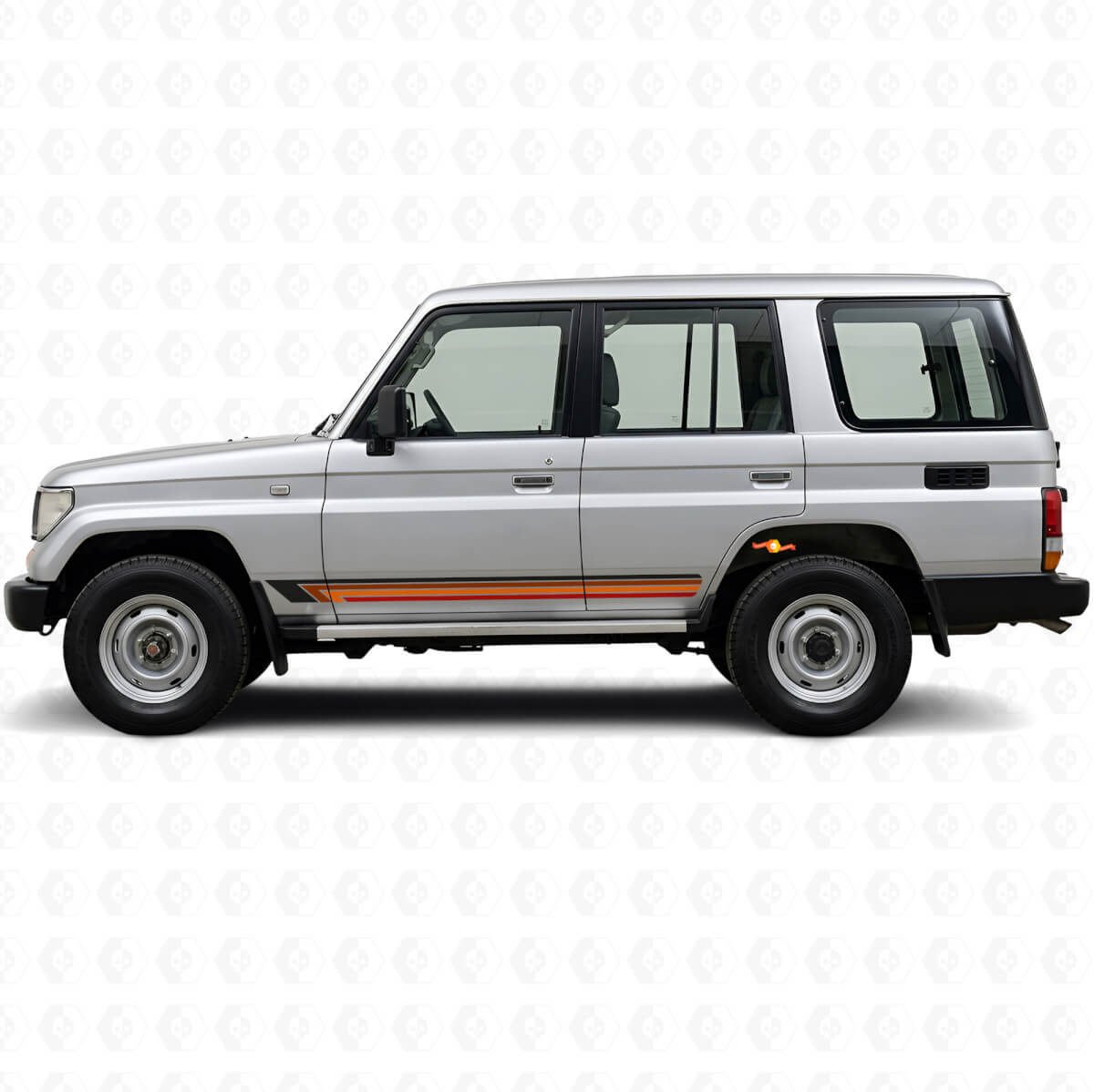 Vintage gerade Streifen Seitenaufkleber für Toyota Land Cruiser Prado 1990-1996