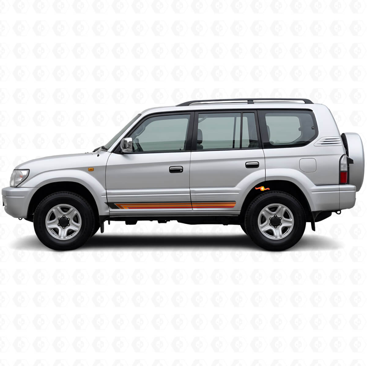 Vintage Gerade Streifen Seitenaufkleber für Toyota Land Cruiser Prado 1996-2002