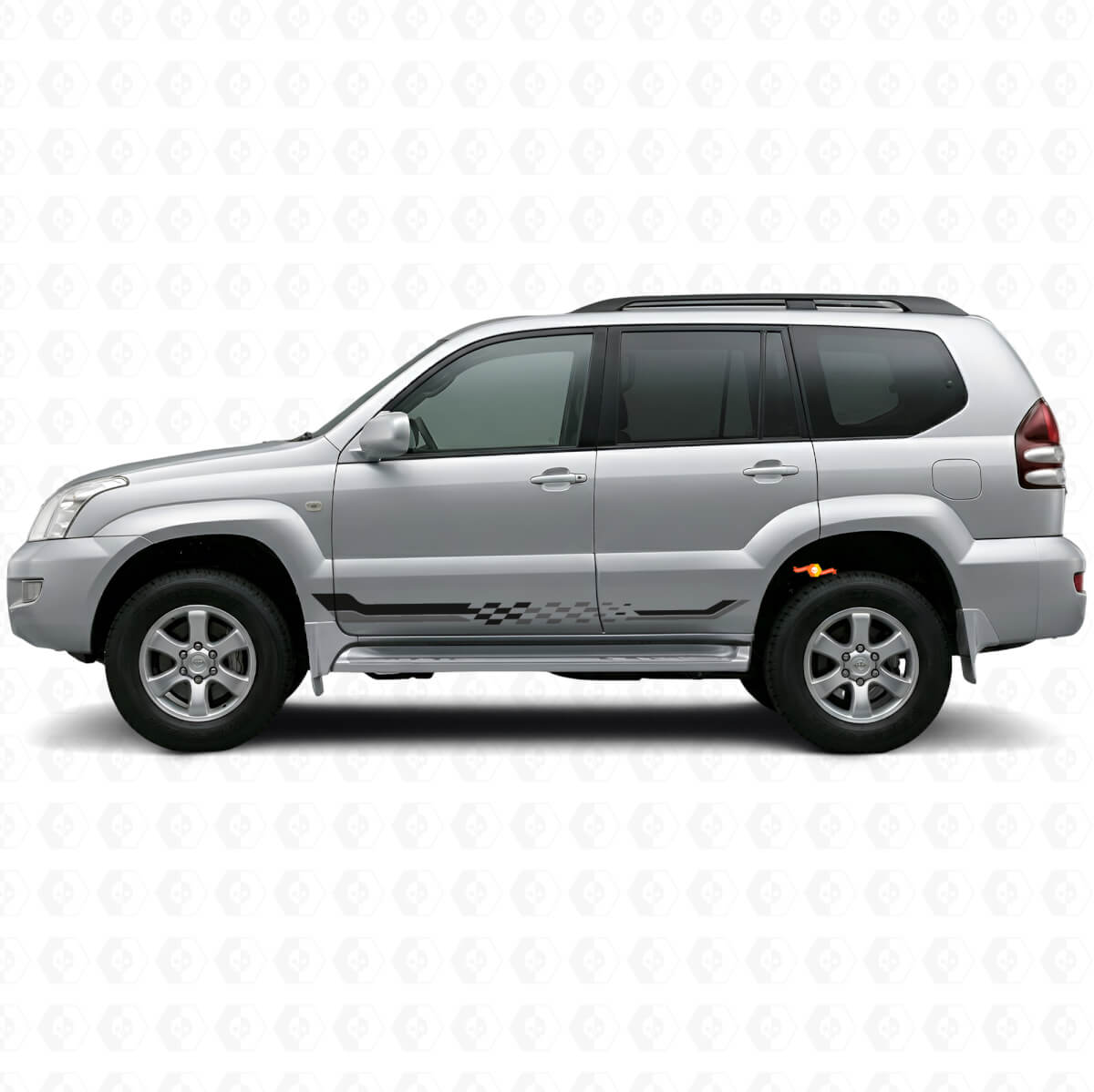 Schachbrettmuster Seitenstreifen Vinyl-Aufkleber für Toyota Land Cruiser Prado 2002-2009
