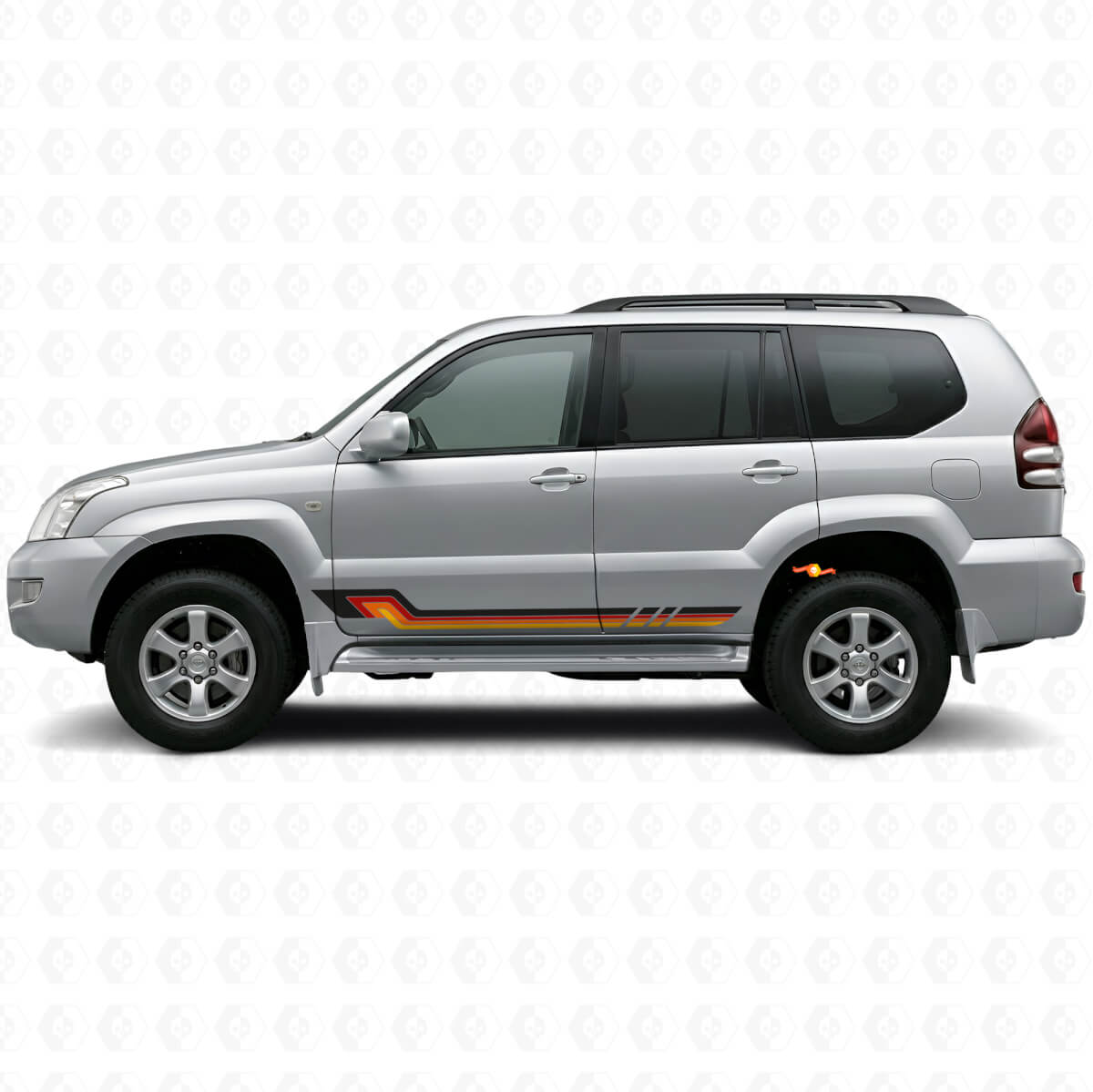Vintage-Stil Seitenstreifen Vinylaufkleber für Toyota Land Cruiser Prado 2002-2009