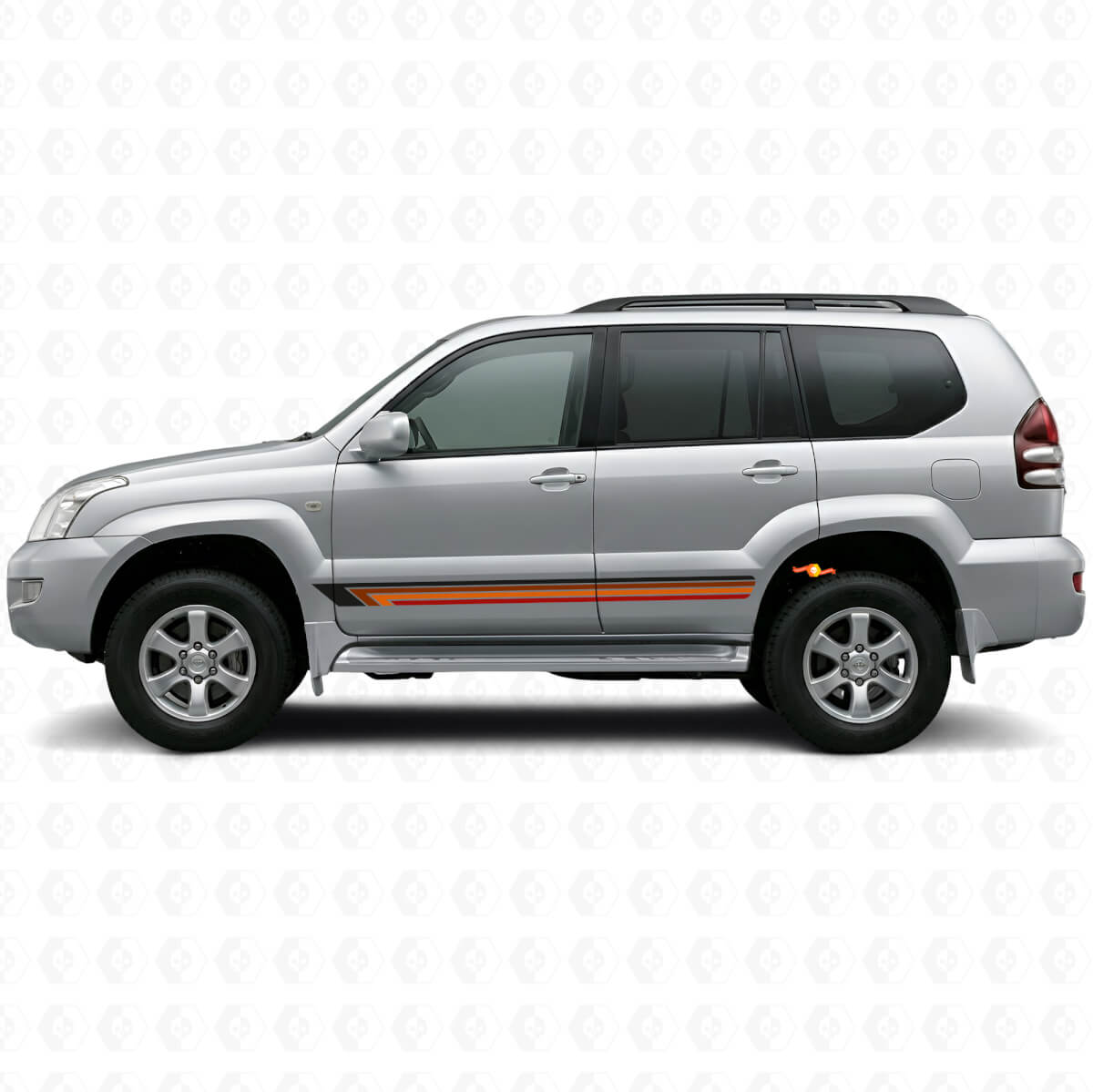 Vintage Gerade Streifen Seiten-Vinylaufkleber für Toyota Land Cruiser Prado 2002-2009