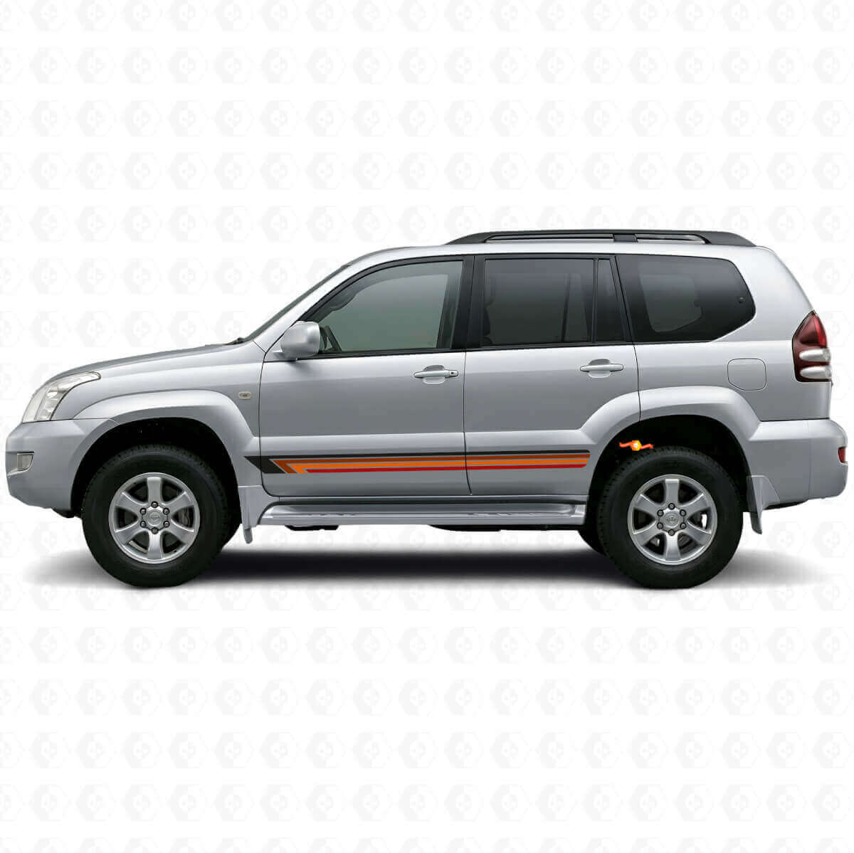 Vintage Gerade Streifen Seiten-Vinylaufkleber für Toyota Land Cruiser Prado 2002-2009
