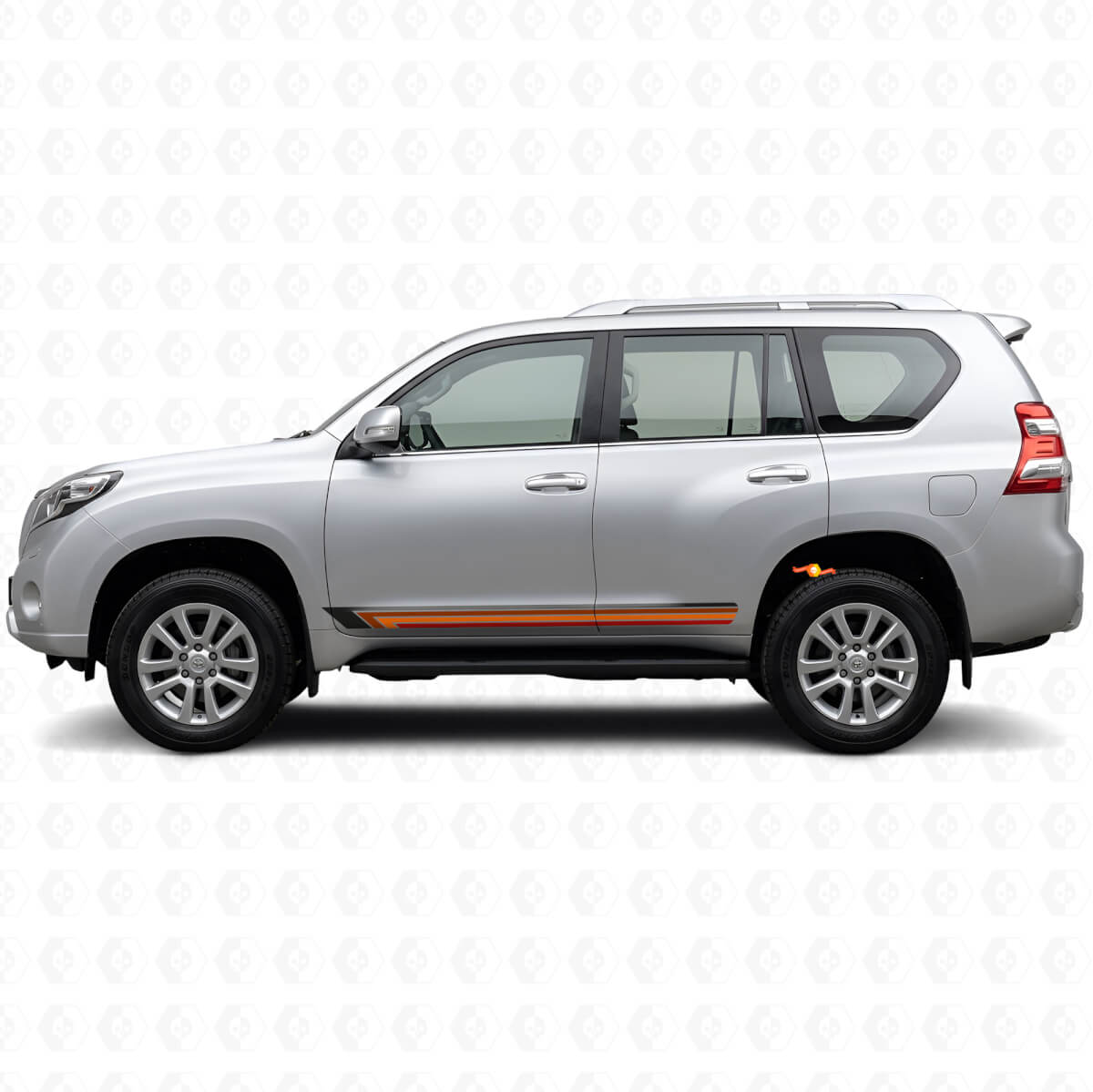 Vintage gerade Streifen Seitenvinylaufkleber für Toyota Land Cruiser Prado 2009-2023