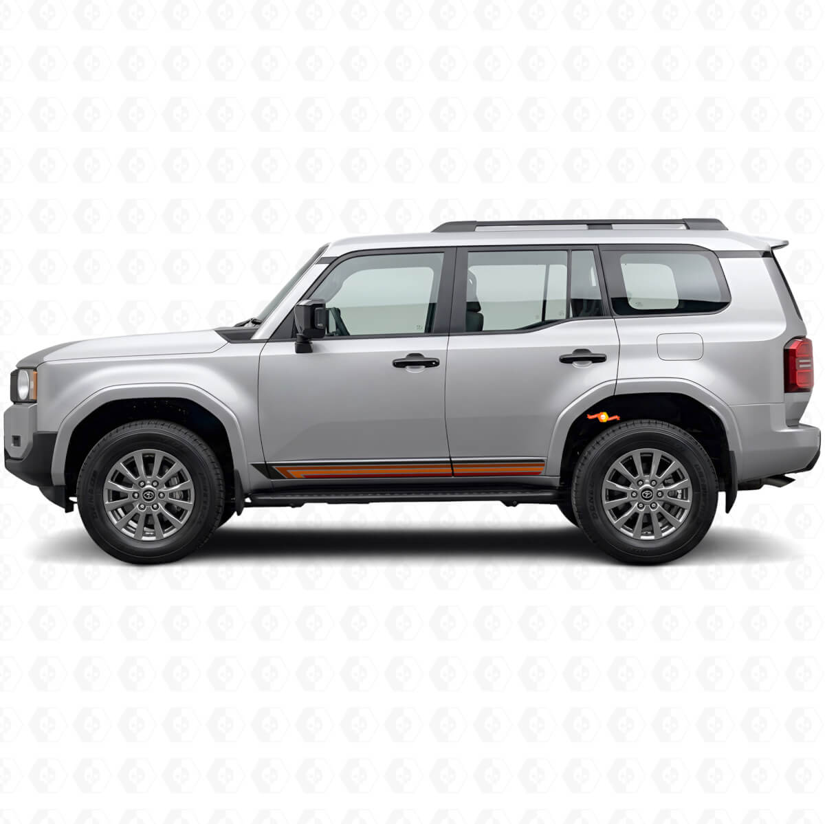 Vintage gerade Streifen Seitenaufkleber für Toyota Land Cruiser Prado 2023+