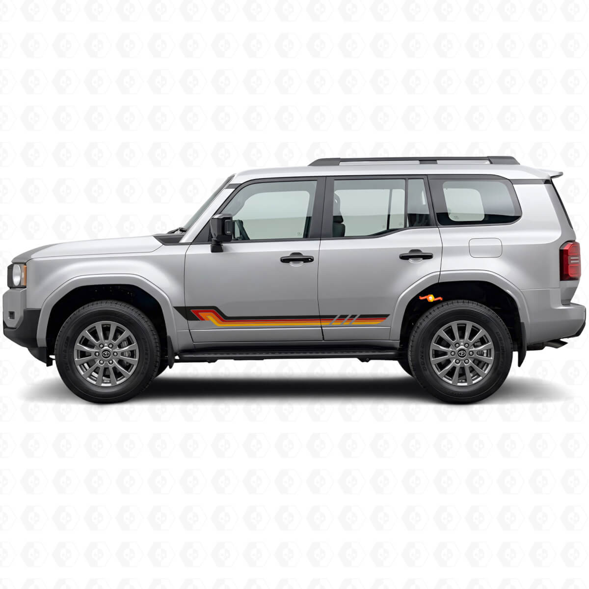 Vintage-Stil Seitenstreifen Vinyl-Aufkleber für Toyota Land Cruiser Prado 2023+