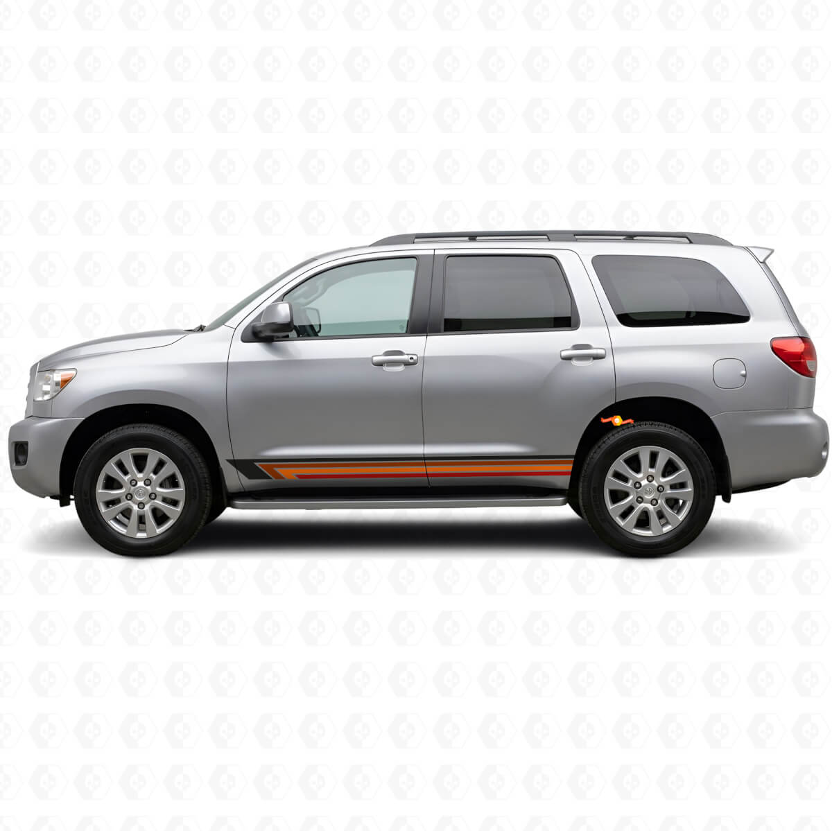 Vintage gerade Streifen Seiten-Vinylaufkleber für Toyota Sequoia 2007-2022