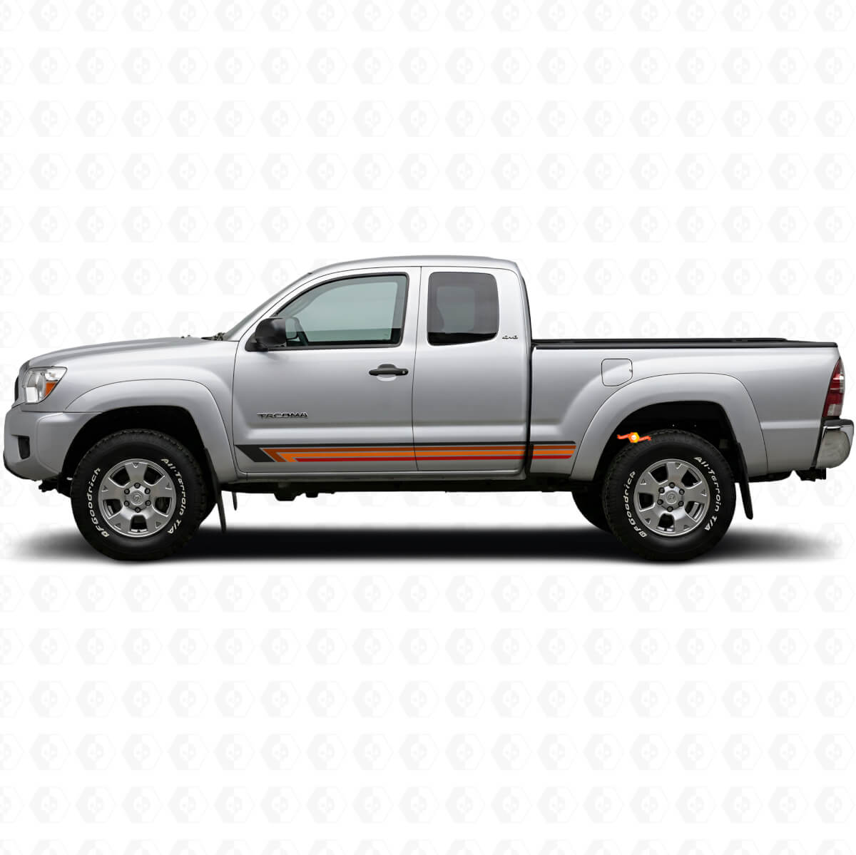 Vintage gerade Streifen Seitenvinyl-Aufkleber für Toyota Tacoma 2004-2015