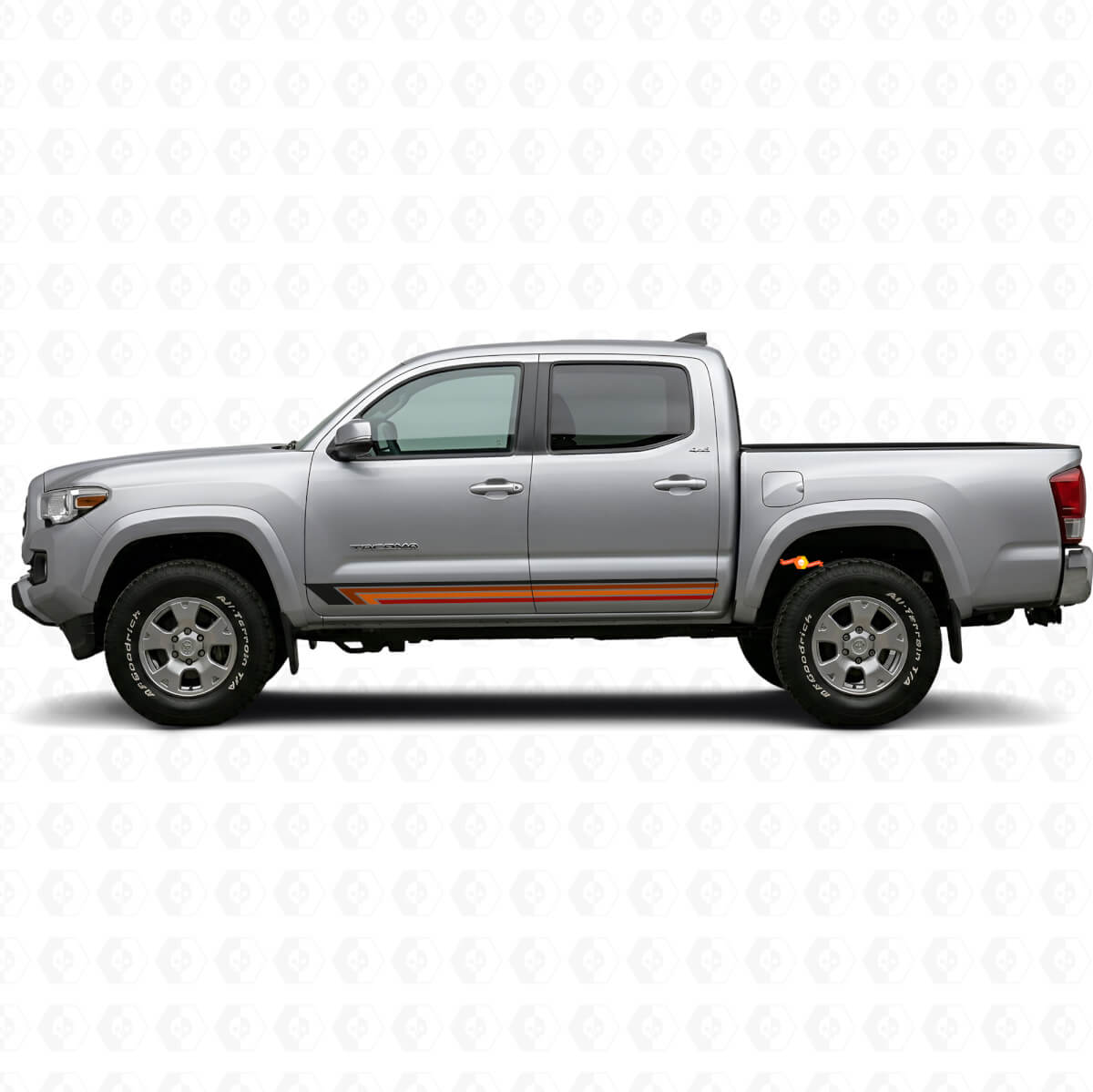 Vintage gerade Streifen Seiten-Vinylaufkleber für Toyota Tacoma 2015-2023