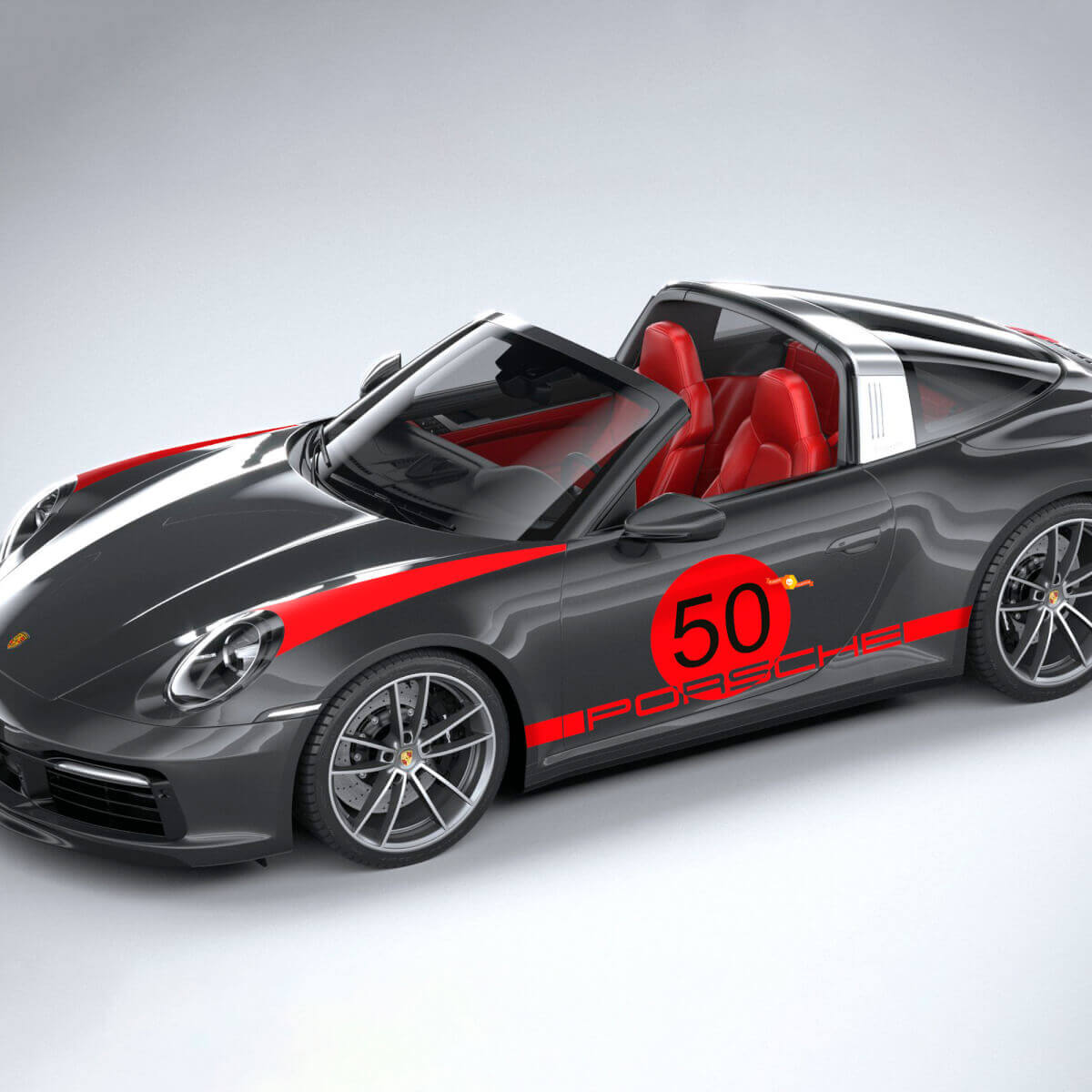 Heritage Design Seitenstreifen Vinylaufkleber für Porsche 911 Targa 4S