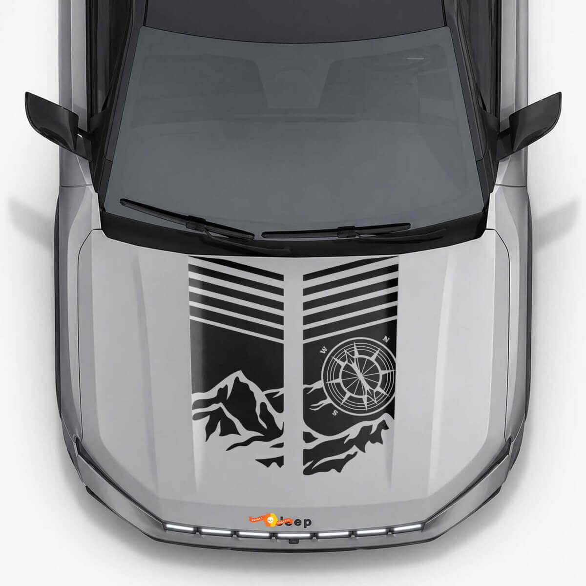 Mountain Style Motorhauben-Streifen Vinyl-Aufkleber für Jeep Compass 2026