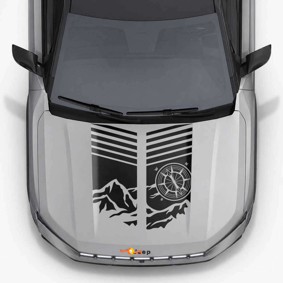 Mountain Style Motorhauben-Streifen Vinyl-Aufkleber für Jeep Compass 2026