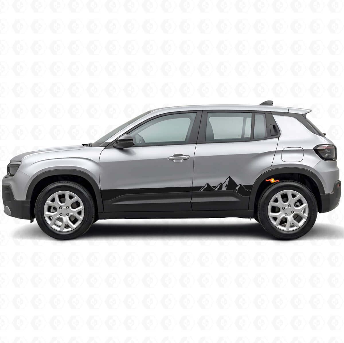 Berge Breite Streifen Schweller Vinylaufkleber für Jeep Avenger 2023+