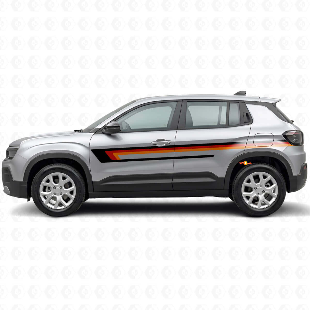Vinyl-Aufkleber mit dreifachen Streifen für die Türseite des Jeep Avenger 2023+