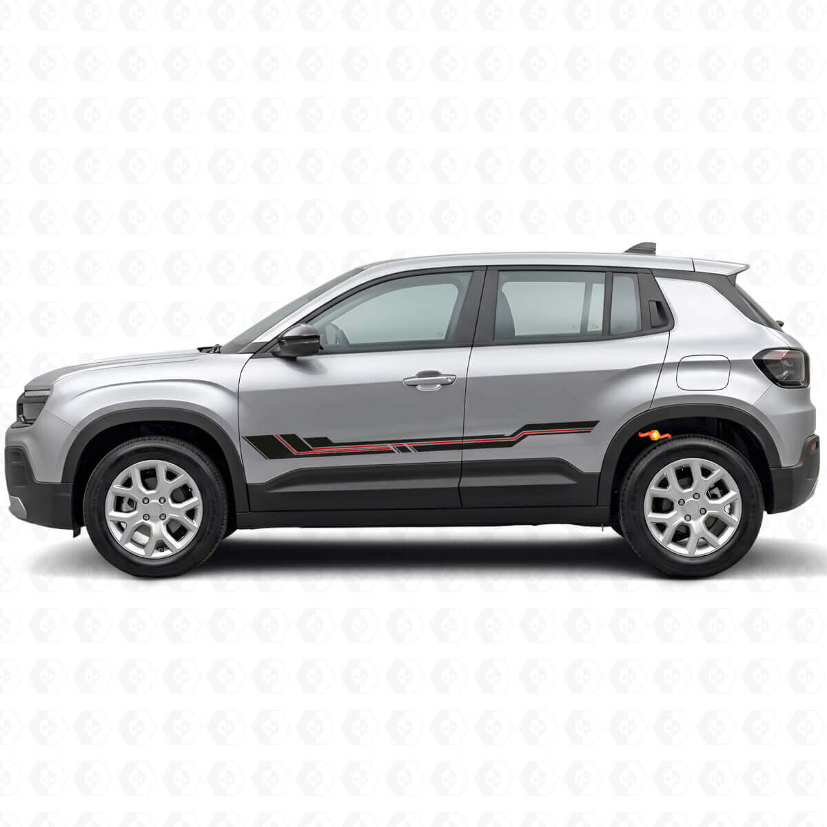 Gebogene Streifen Schweller-Vinylaufkleber für Jeep Avenger 2023+