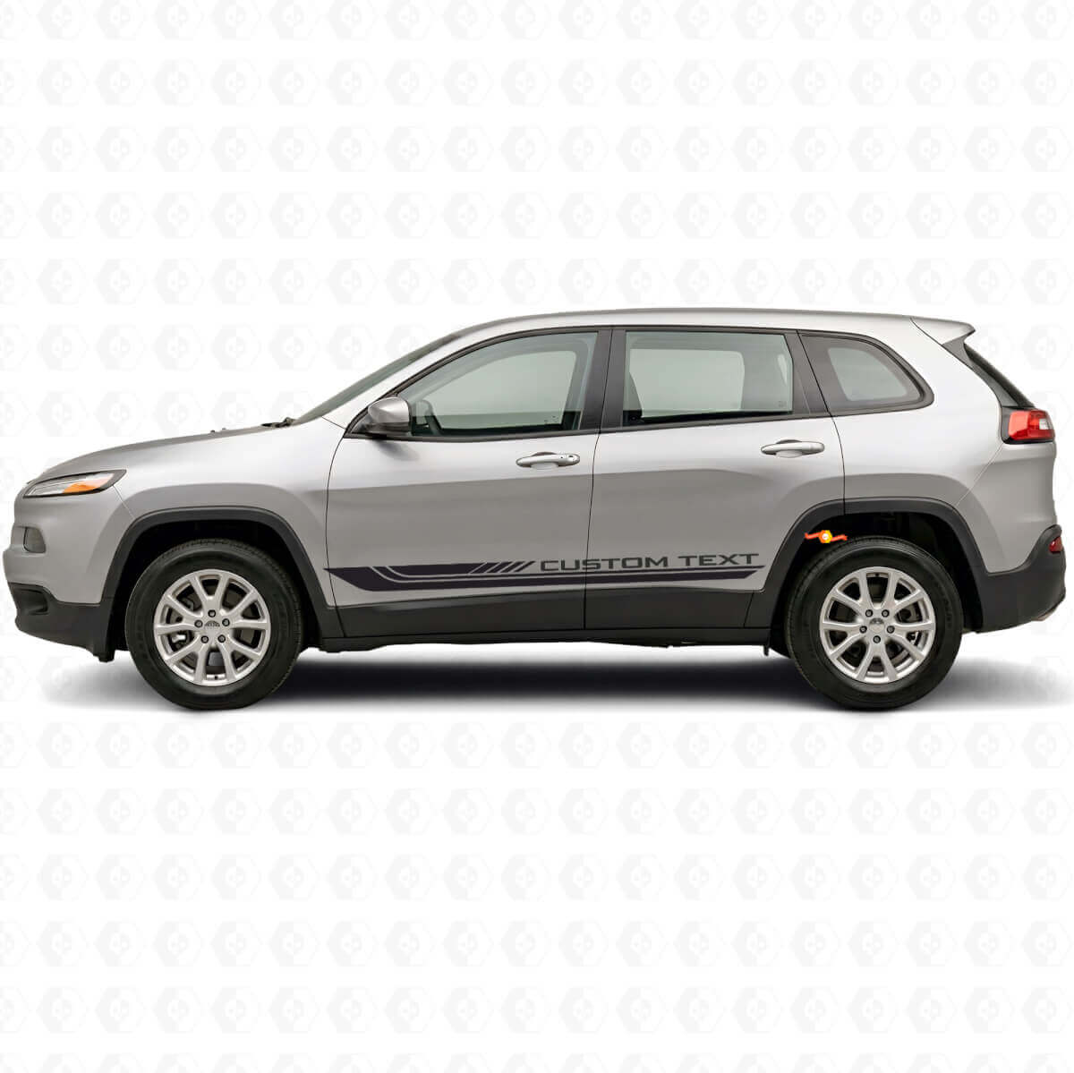 Schachbrettmuster Gebogene Seitenstreifen Vinyl-Aufkleber für Jeep Cherokee KL 2013-2023