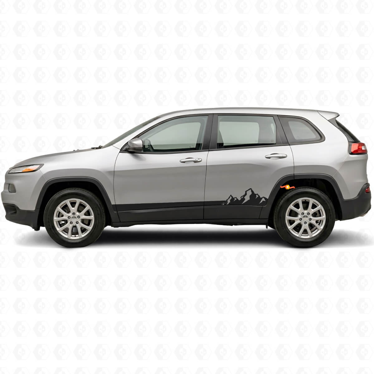 Mountains Dünne Streifen Seiten-Vinylaufkleber für Jeep Cherokee KL 2013-2023