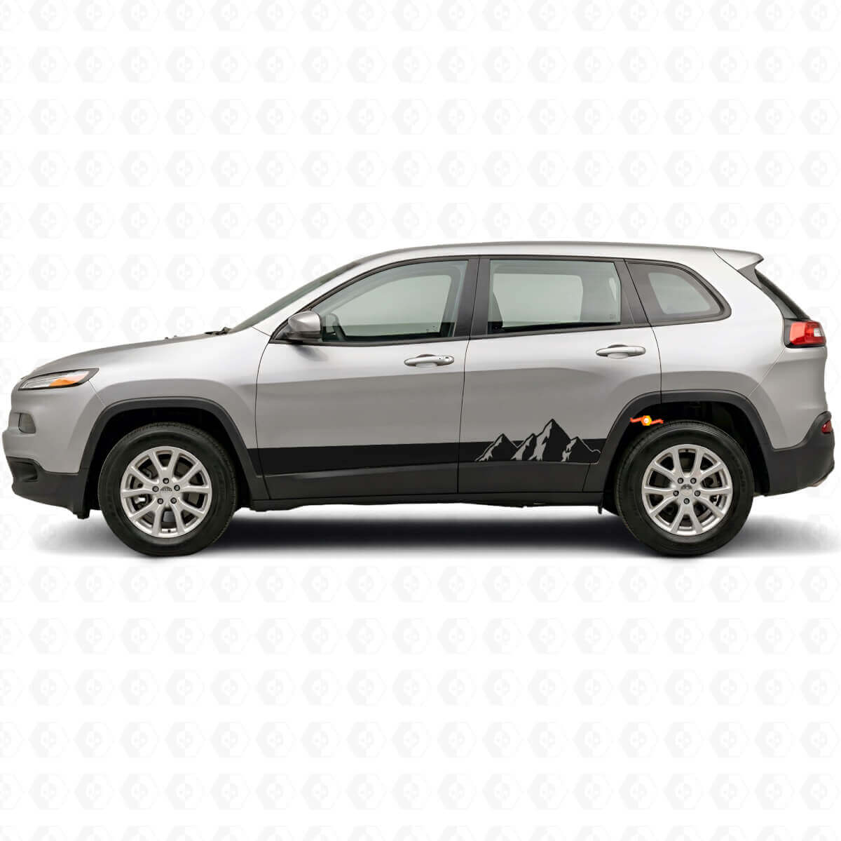 Mountains Wide Streifen Seiten Vinyl Aufkleber für Jeep Cherokee KL 2013-2023