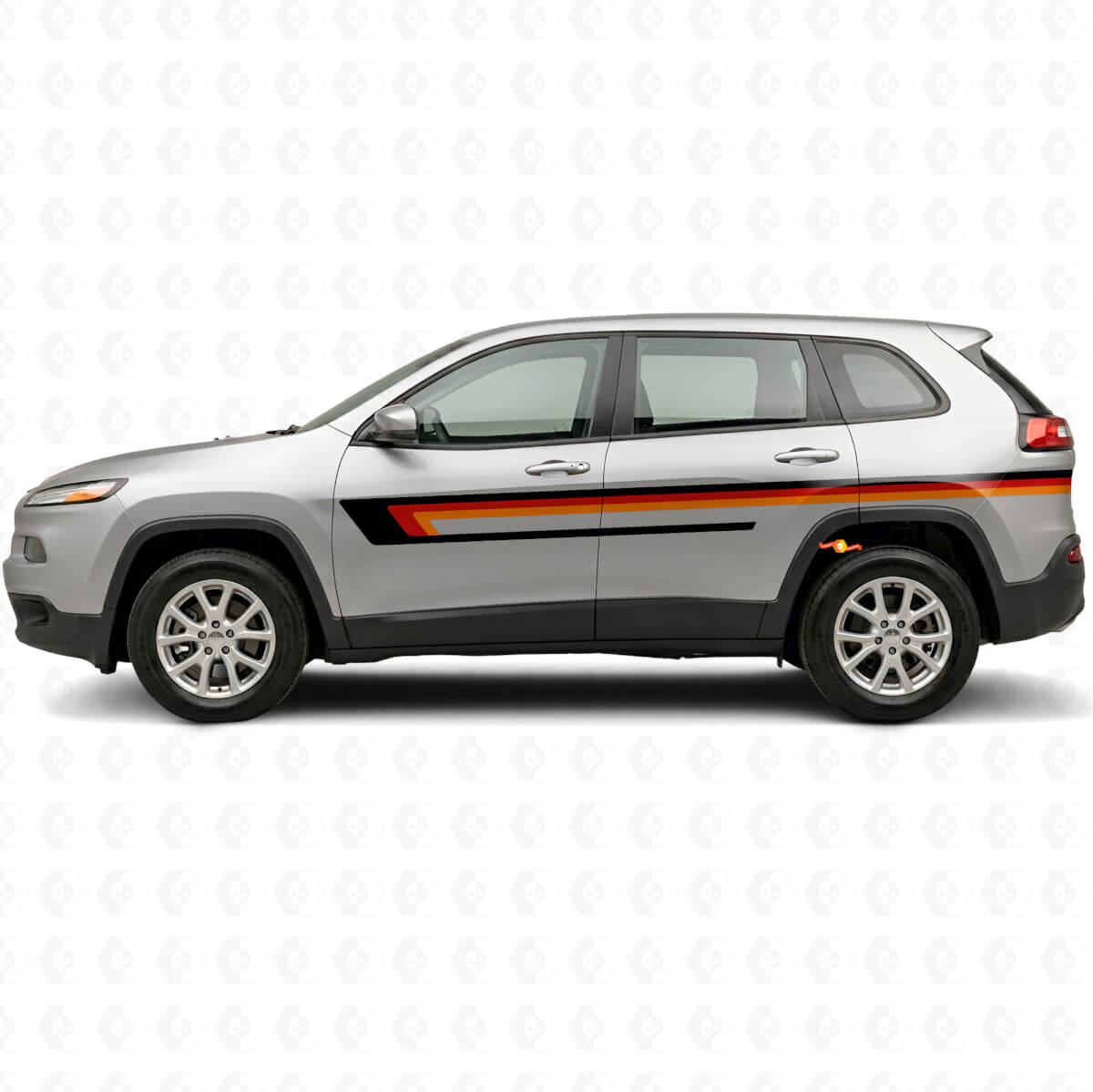 Dreifachstreifen Seiten-Tür Vinylaufkleber für Jeep Cherokee KL 2013-2023