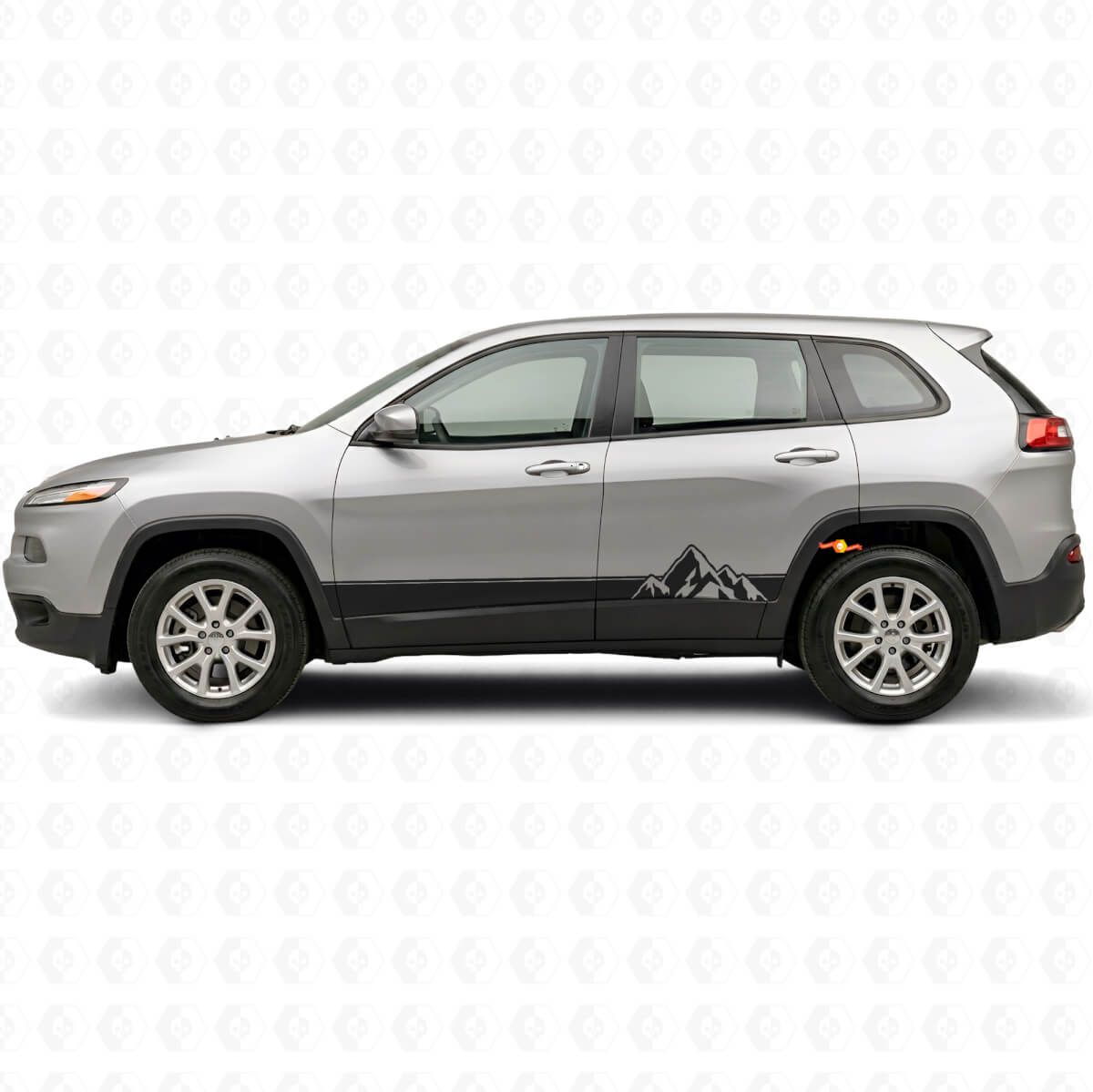 Mountains Style Streifen Seiten Vinyl Aufkleber Set für Jeep Cherokee KL 2013-2023
