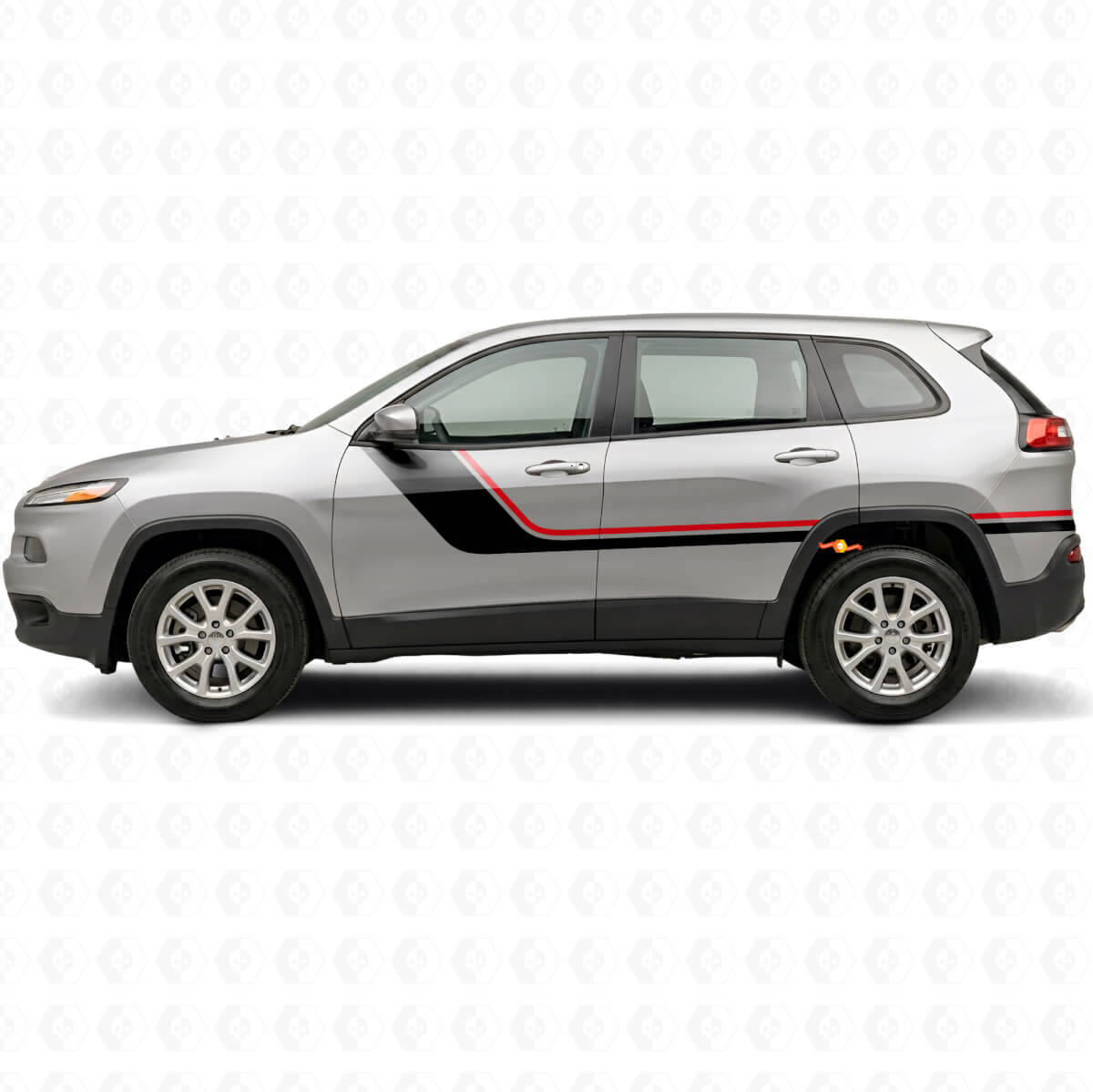 Twin Stripes Seiten Vinyl Aufkleber Set für Jeep Cherokee KL 2013-2023