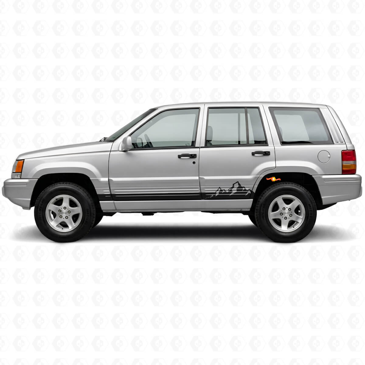 Mountains Dünne Streifen Seiten-Vinylaufkleber für Jeep Grand Cherokee 1993-1998
