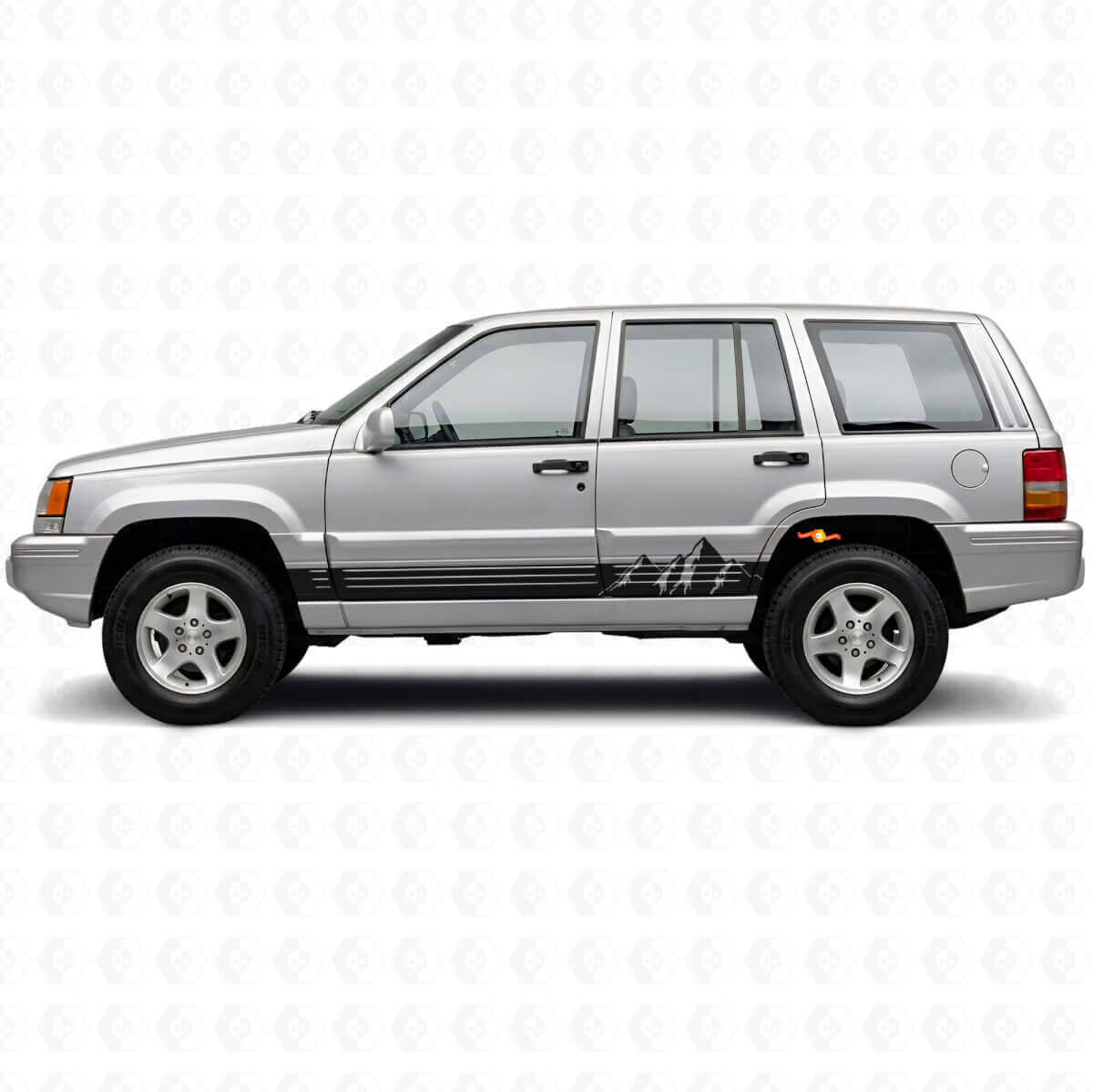 Mountains Wide Stripes Seiten-Vinylaufkleber für Jeep Grand Cherokee 1993-1998