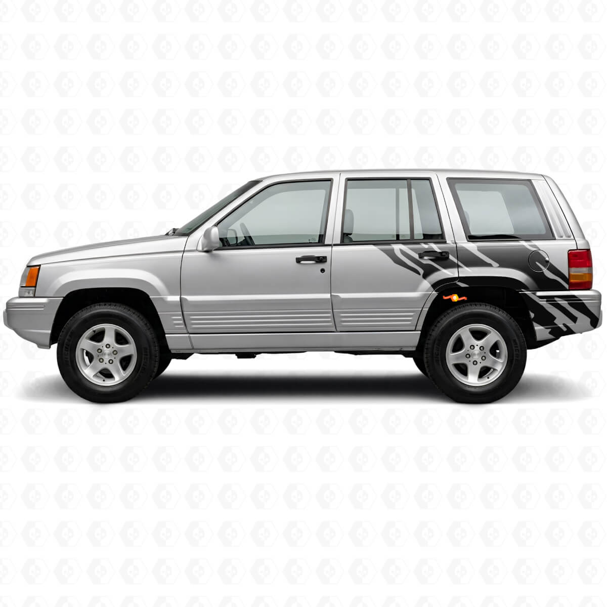 Schlamm-Spritzschutzgrafik hinterer Seiten-Vinylaufkleber für Jeep Grand Cherokee 1993-1998