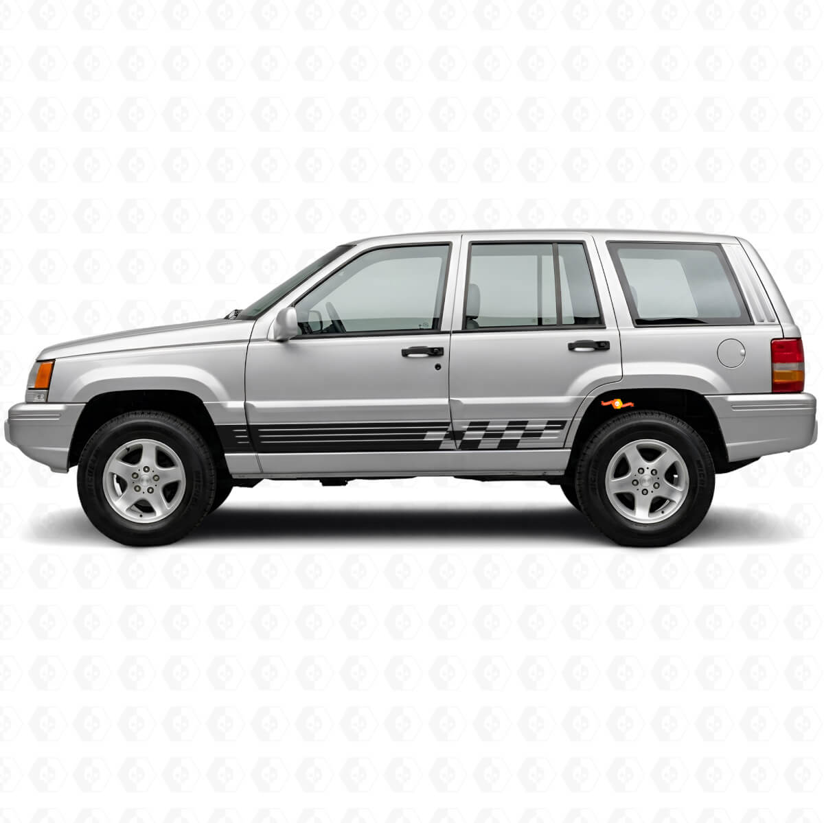 Karierte Streifen Seitenvinylaufkleber für Jeep Grand Cherokee 1993-1998