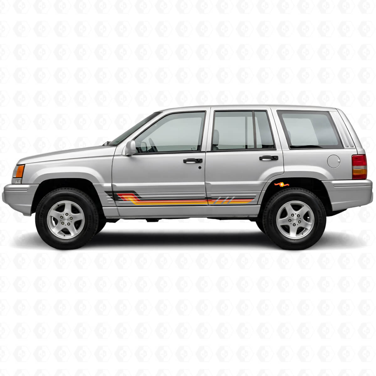 Vintage-Stil Seitenstreifen Vinyl-Aufkleber für Jeep Grand Cherokee 1993-1998