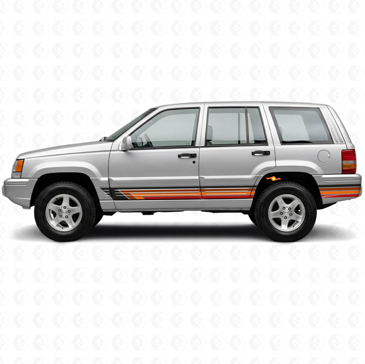 Vintage gerade Streifen Seiten-Vinylaufkleber für Jeep Grand Cherokee 1993-1998