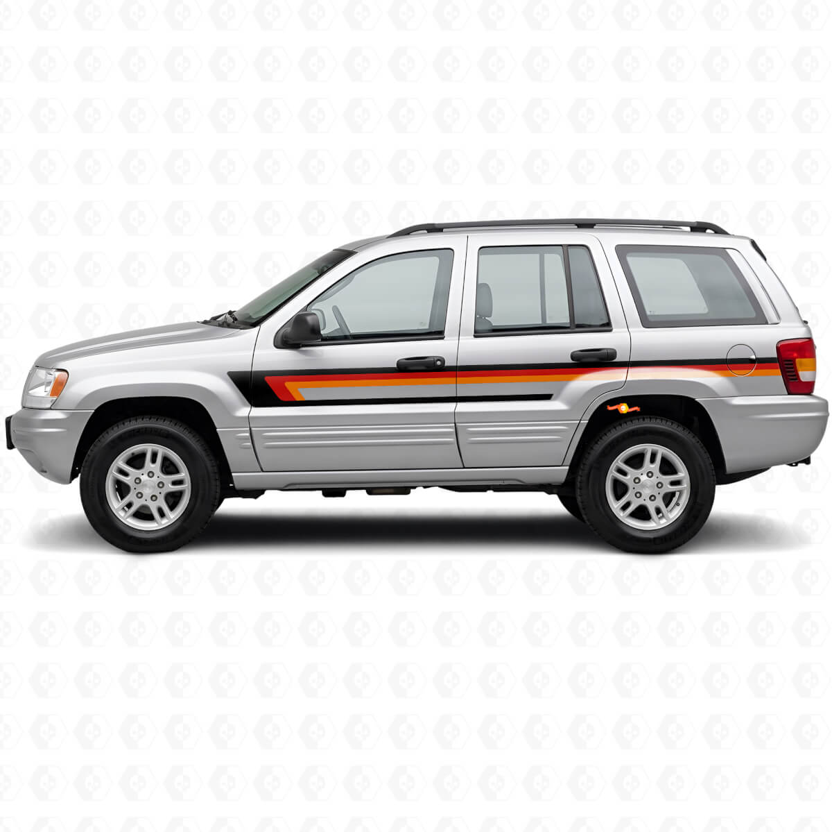 Dreifachstreifen Türseiten-Aufkleber für Jeep Grand Cherokee 1999-2004