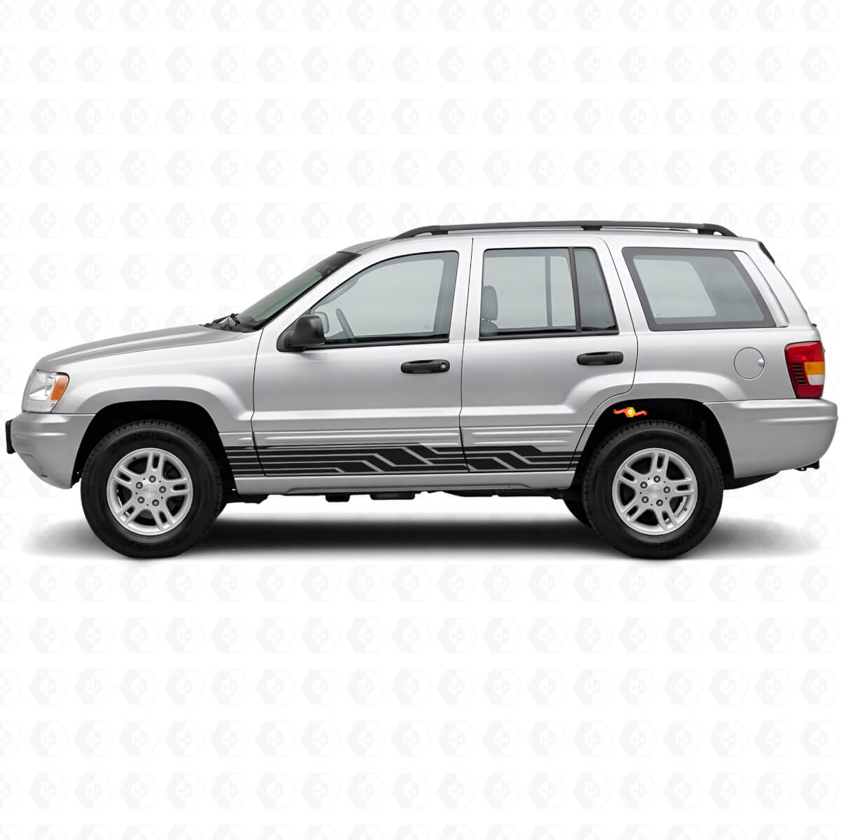 Verschlungene Streifen Seiten Vinyl Aufkleber für Jeep Grand Cherokee 1999-2004