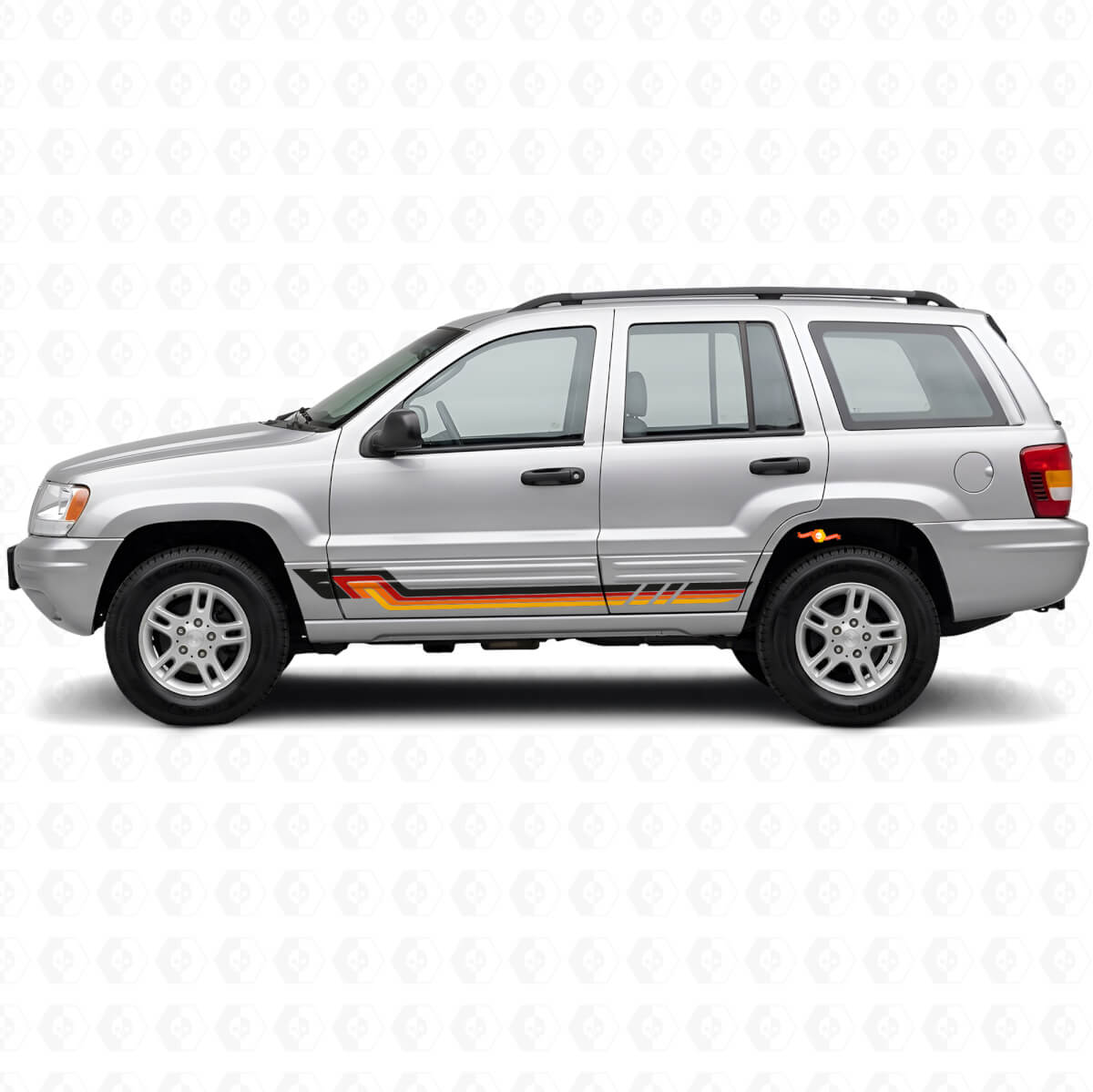 Vinyl-Aufkleber im Vintage-Stil für Seitestreifen für Jeep Grand Cherokee 1999-2004