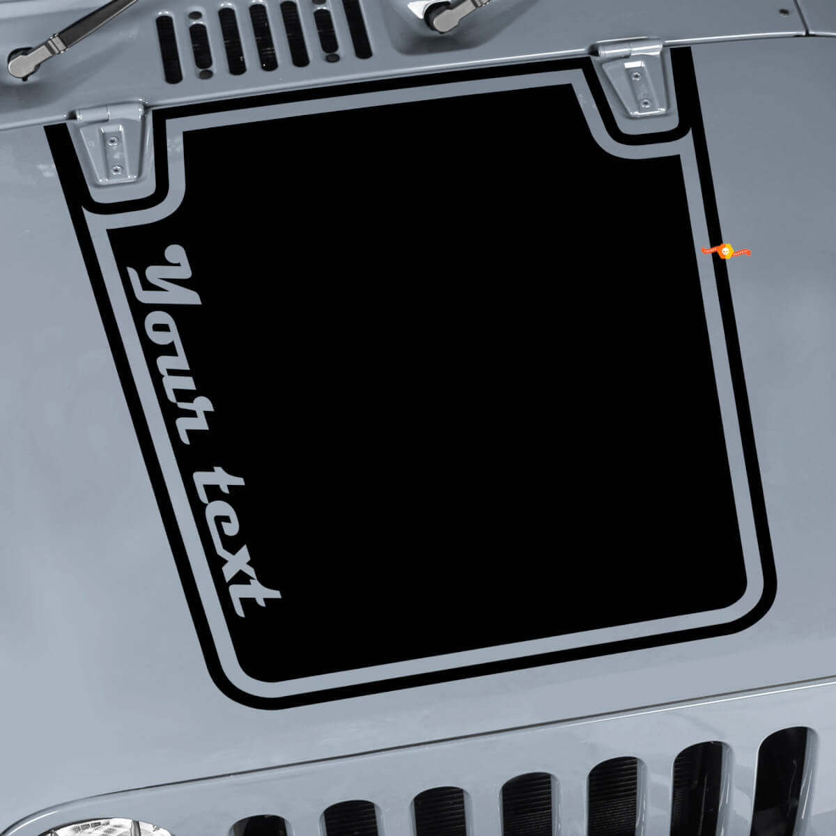 Individuelle Schriftzug Blackout Umriss Motorhauben Vinylaufkleber für Jeep CJ und Wrangler