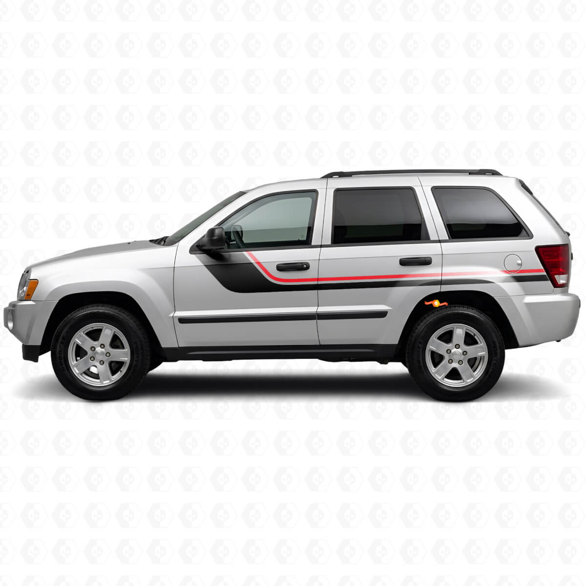 Doppelte Seitenstreifen Vinylaufkleber für Jeep Grand Cherokee 2005-2010