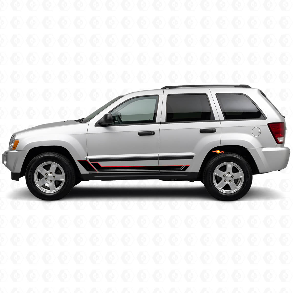 Zwillingsstreifen Kotflügelverkleidungs-Vinylaufkleber für Jeep Grand Cherokee 2005-2010