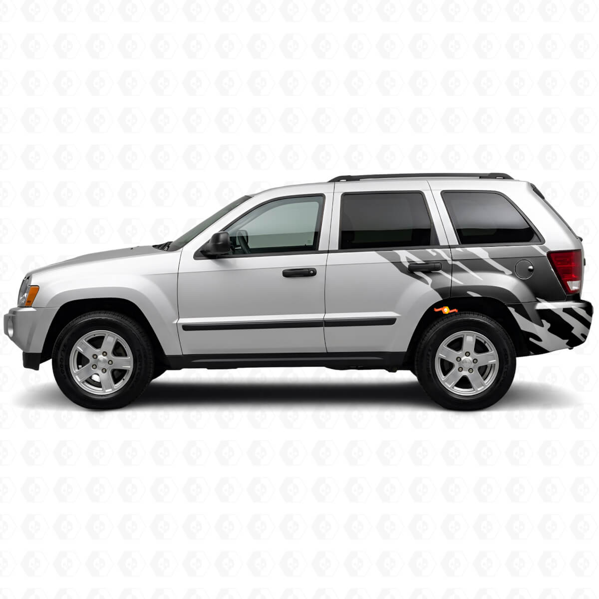 Schlamm-Spritzer Grafik Heckseiten Vinylaufkleber für Jeep Grand Cherokee 2005-2010